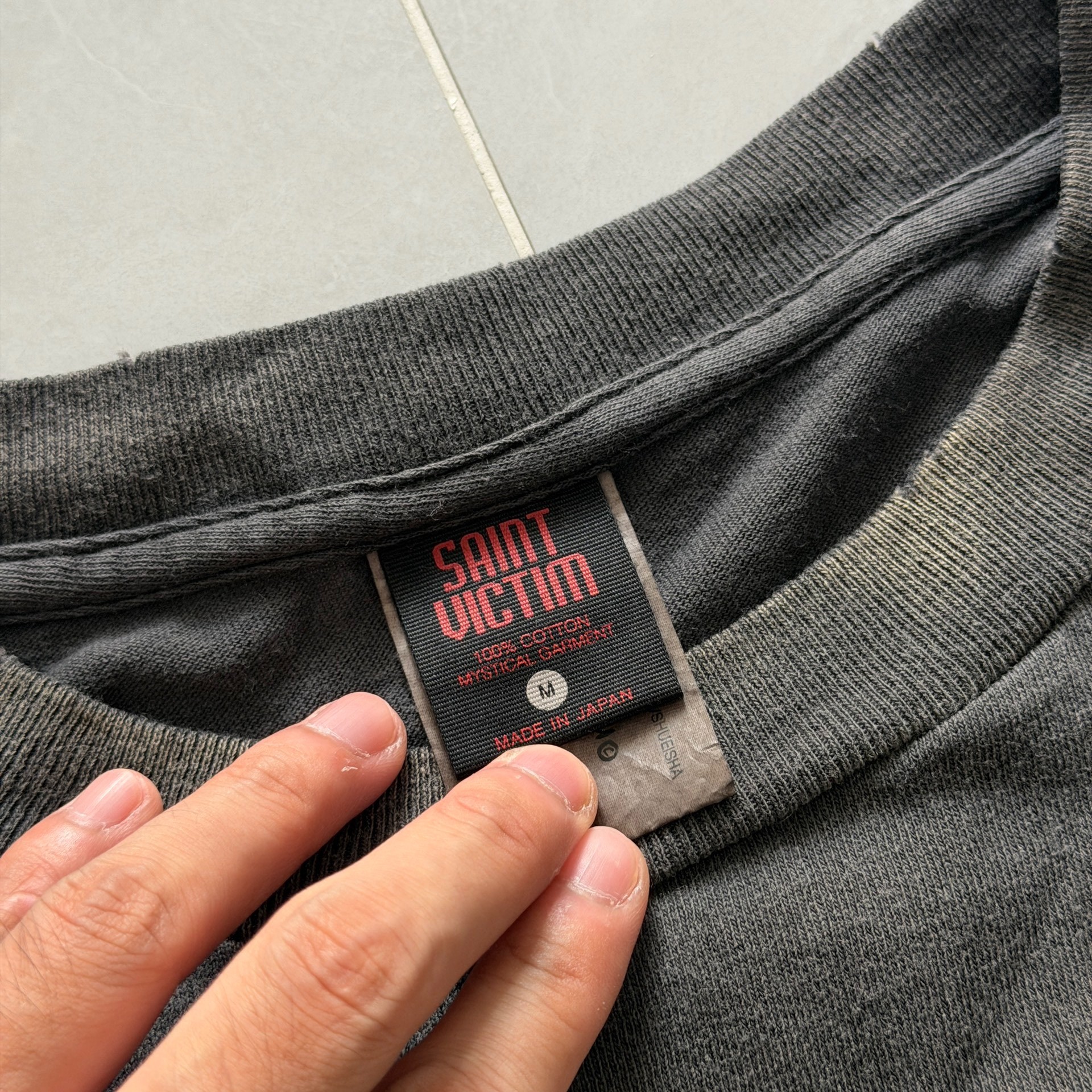 Saint Michael Death Note Graphic T-Shirt — label