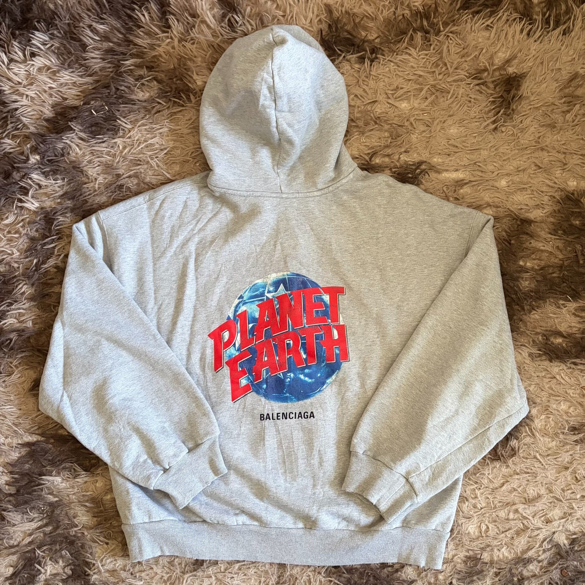 Balenciaga 24FW Planet Earth Zip Hoodie — front