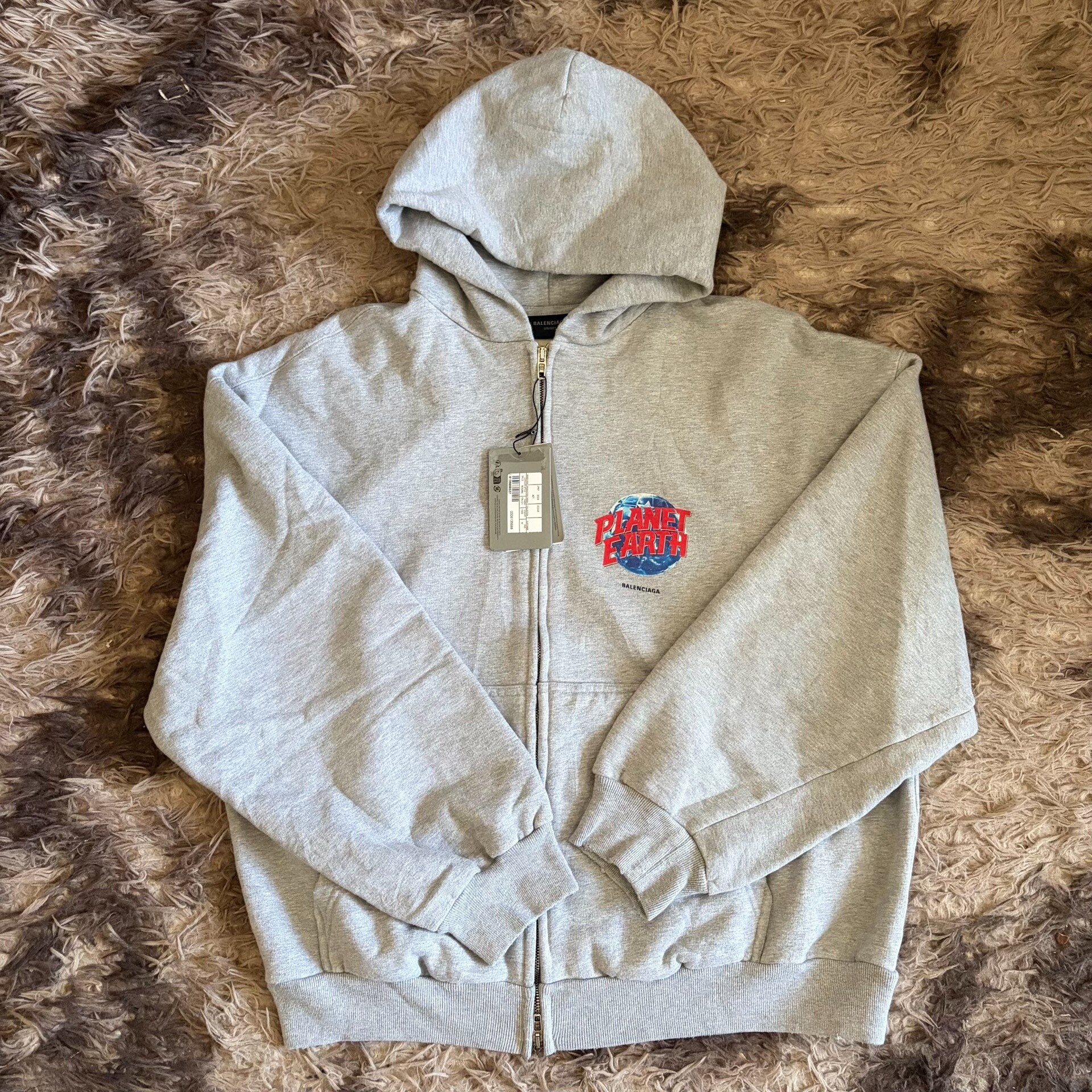 Balenciaga 24FW Planet Earth Zip Hoodie