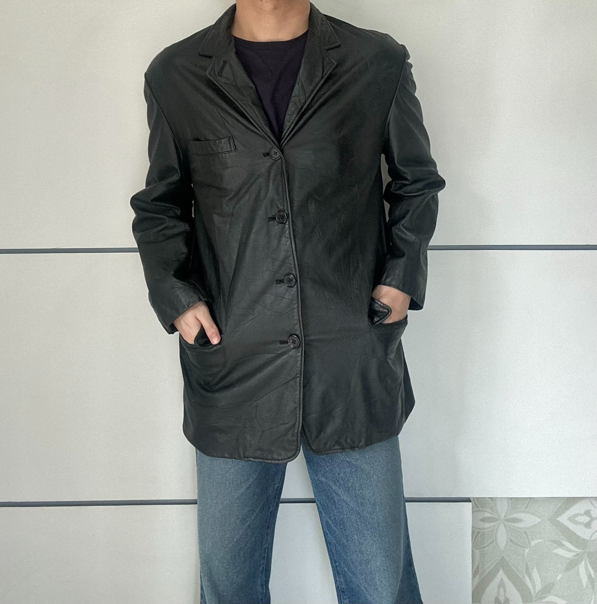 Y's for Men Yohji Yamamoto Leather Blazer — label