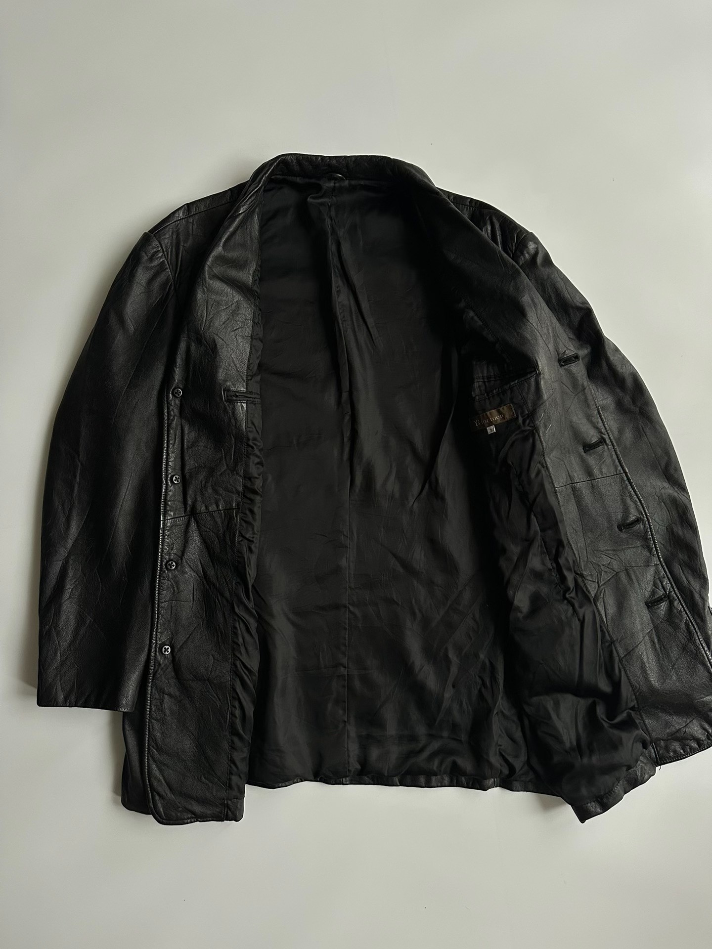 Y's for Men Yohji Yamamoto Leather Blazer — detail