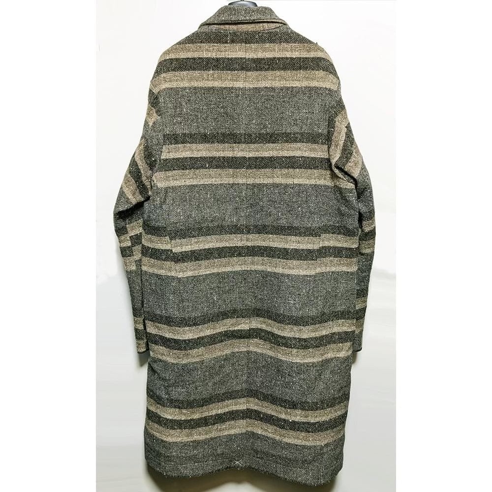 Devoa Wool-Cotton Striped Coat — back