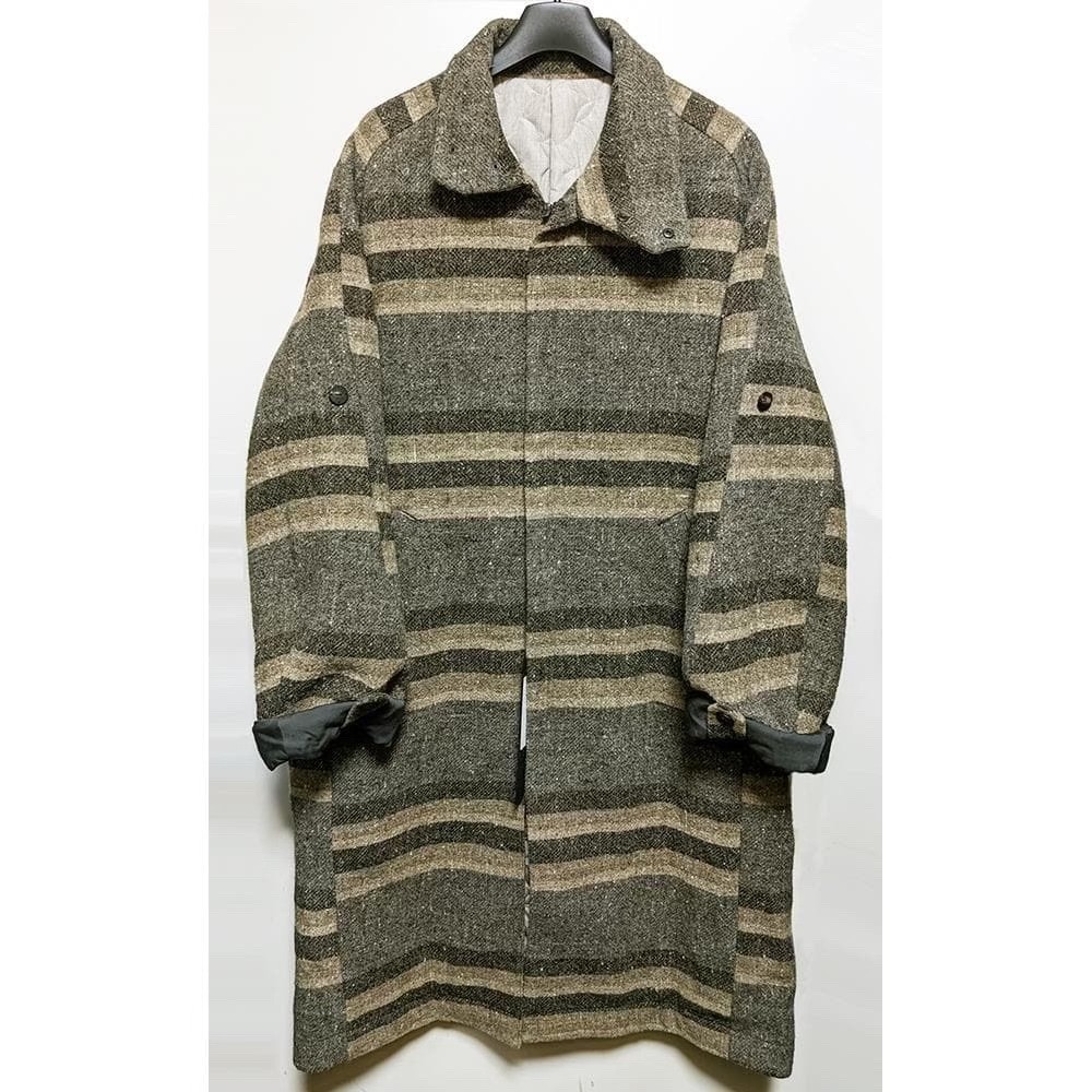 Devoa Wool-Cotton Striped Coat — front