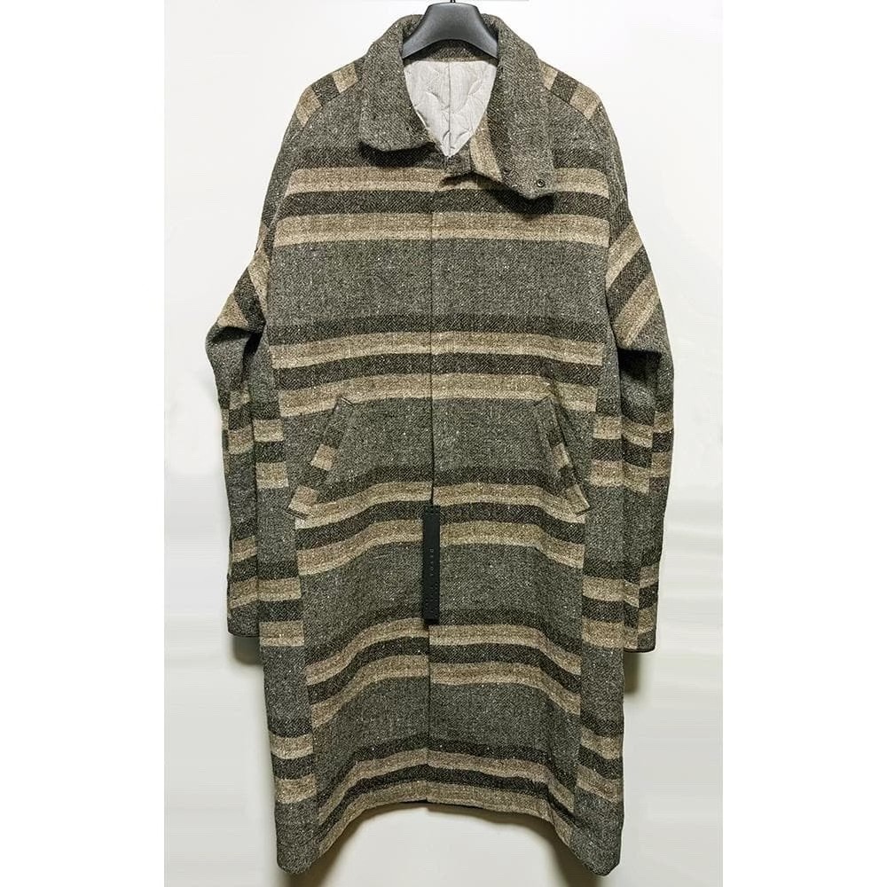 Devoa Wool-Cotton Striped Coat — detail
