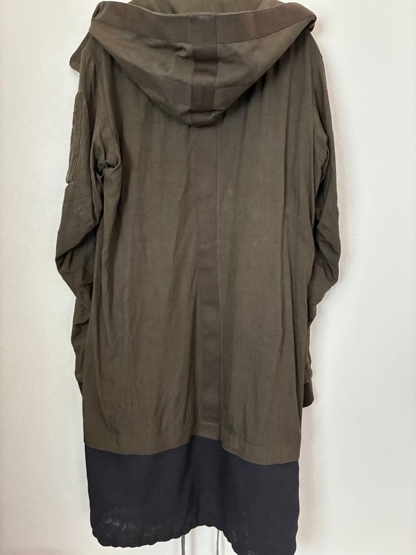 Devoa Silk Hooded Coat Size 2 — label