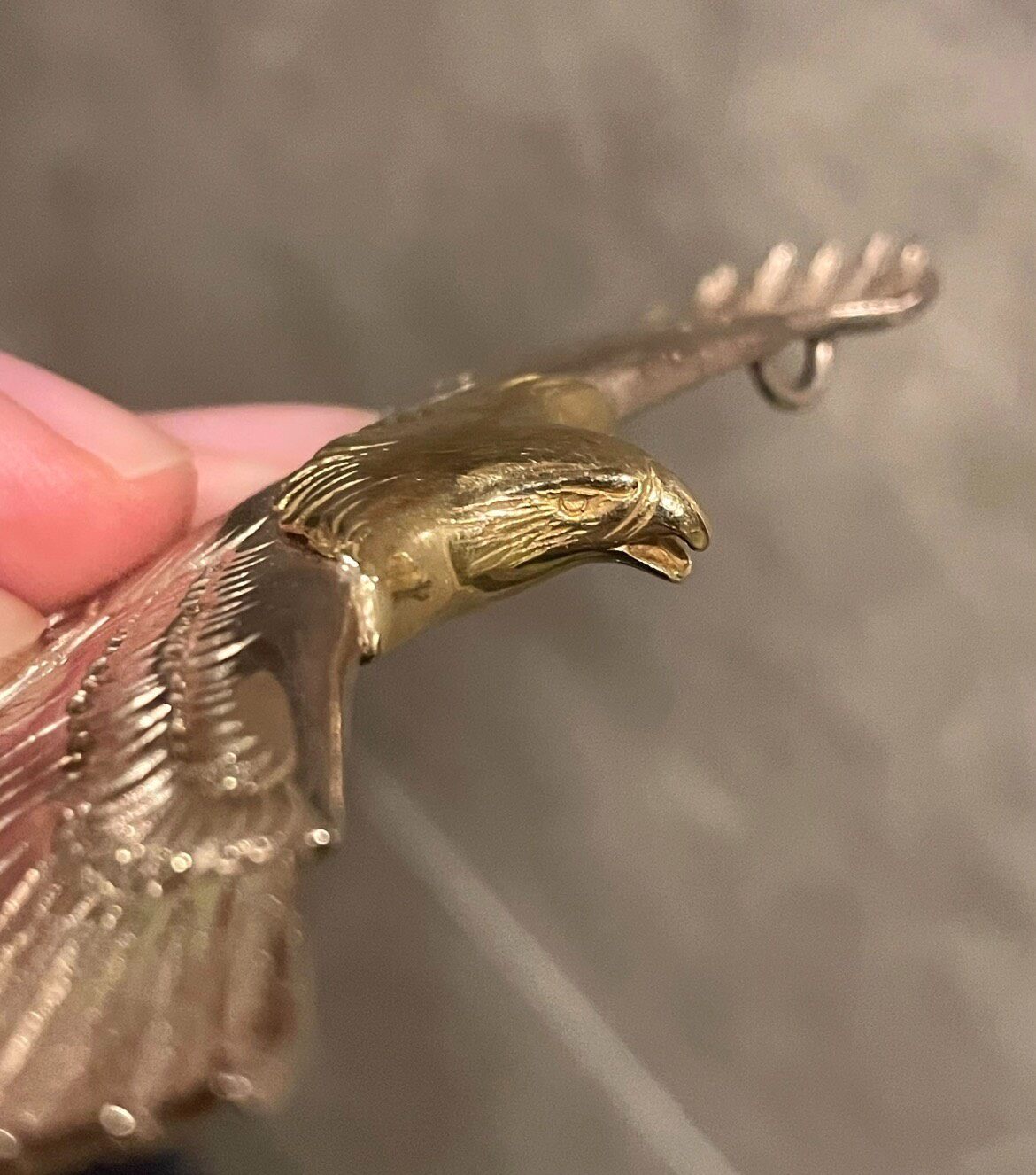 Handcrafted Gold Head Silver Eagle