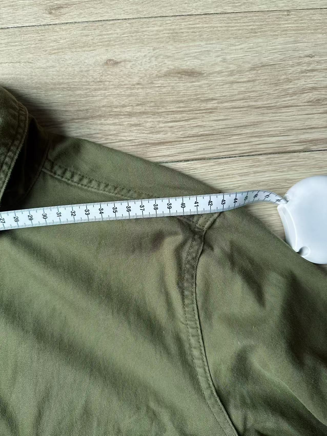Freewheelers Army Green Long-Sleeve Shirt — label