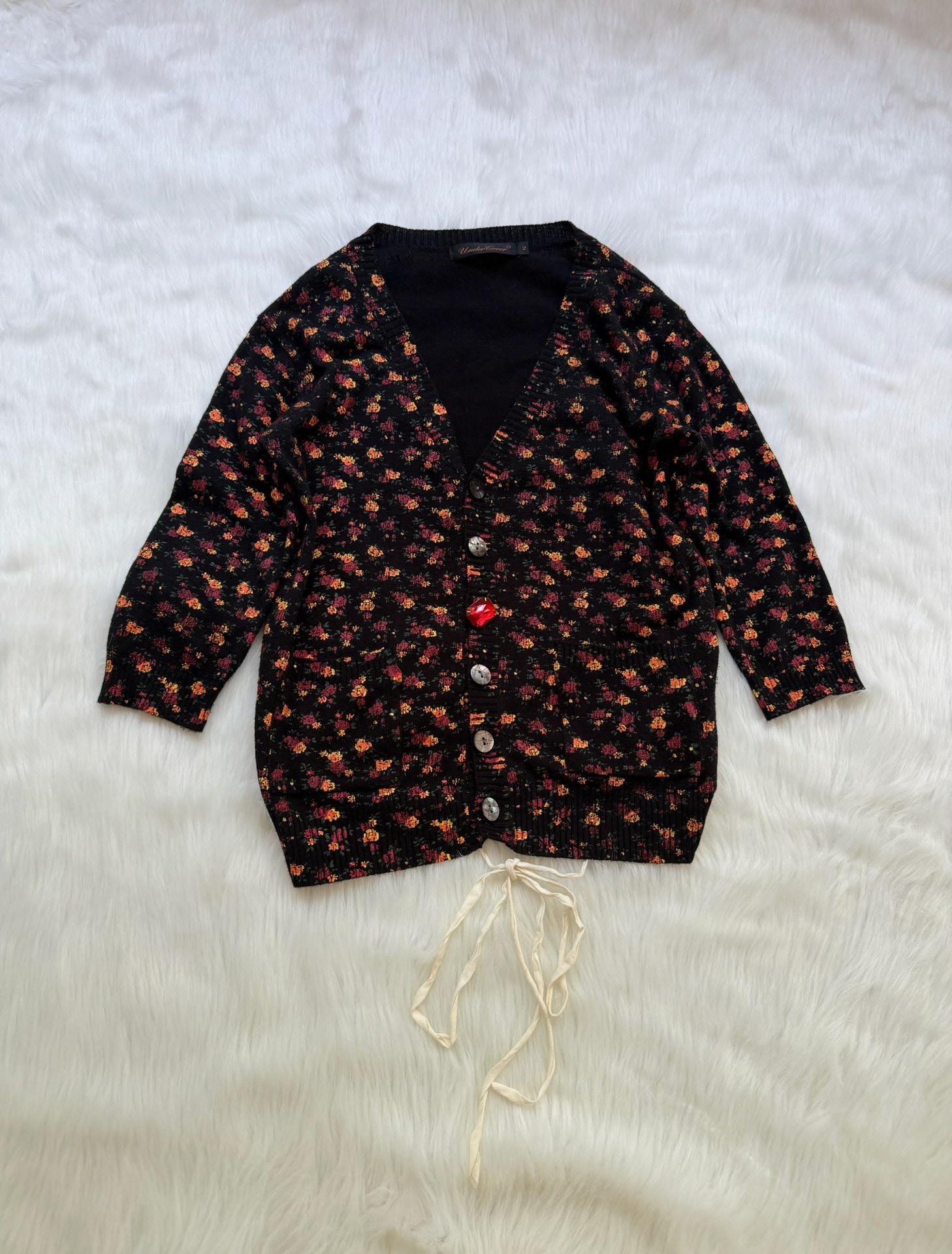 Undercover 2004 Floral Gem Knit Cardigan