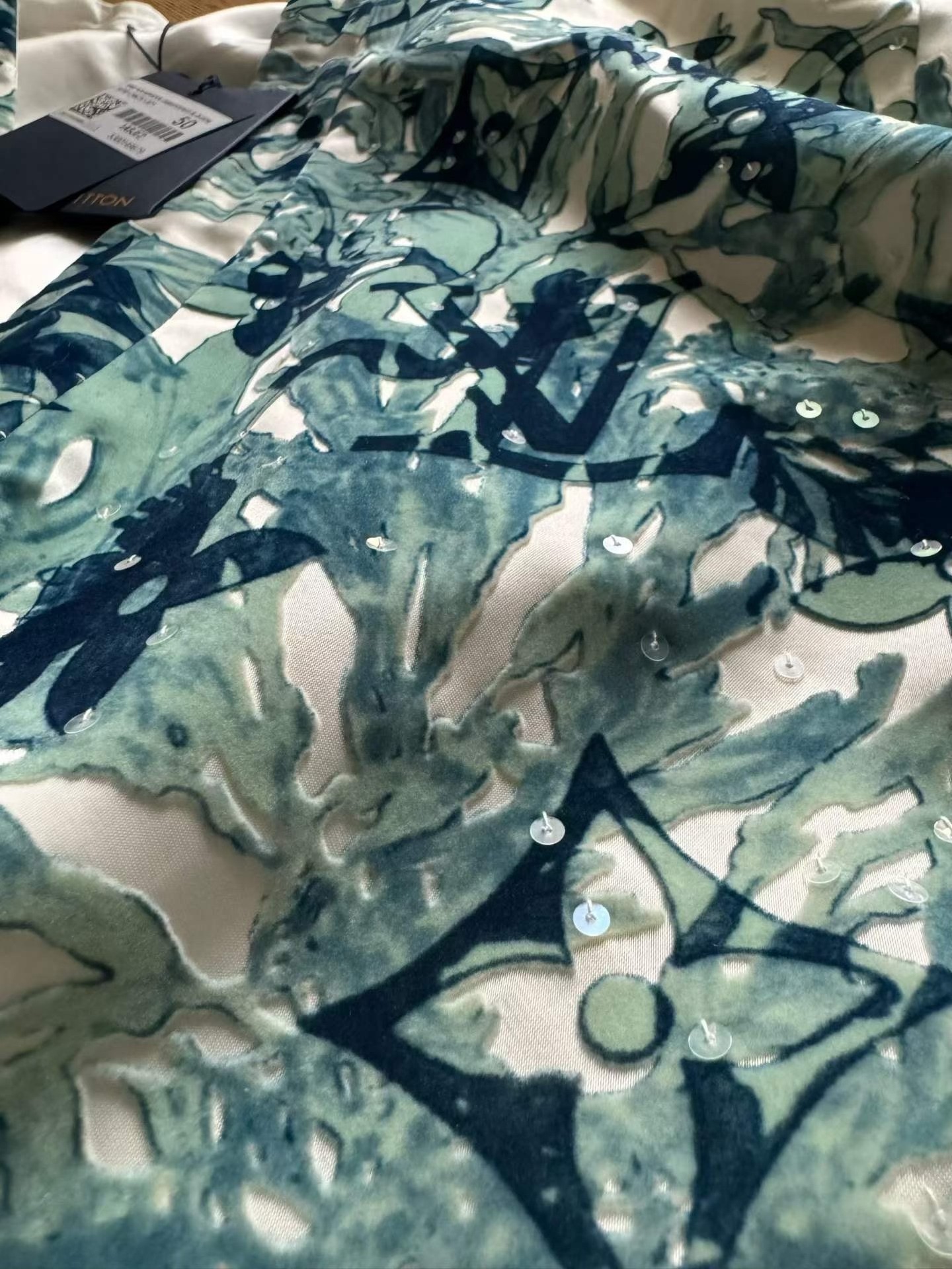 Louis Vuitton Blue-Green Coral Jacket — detail