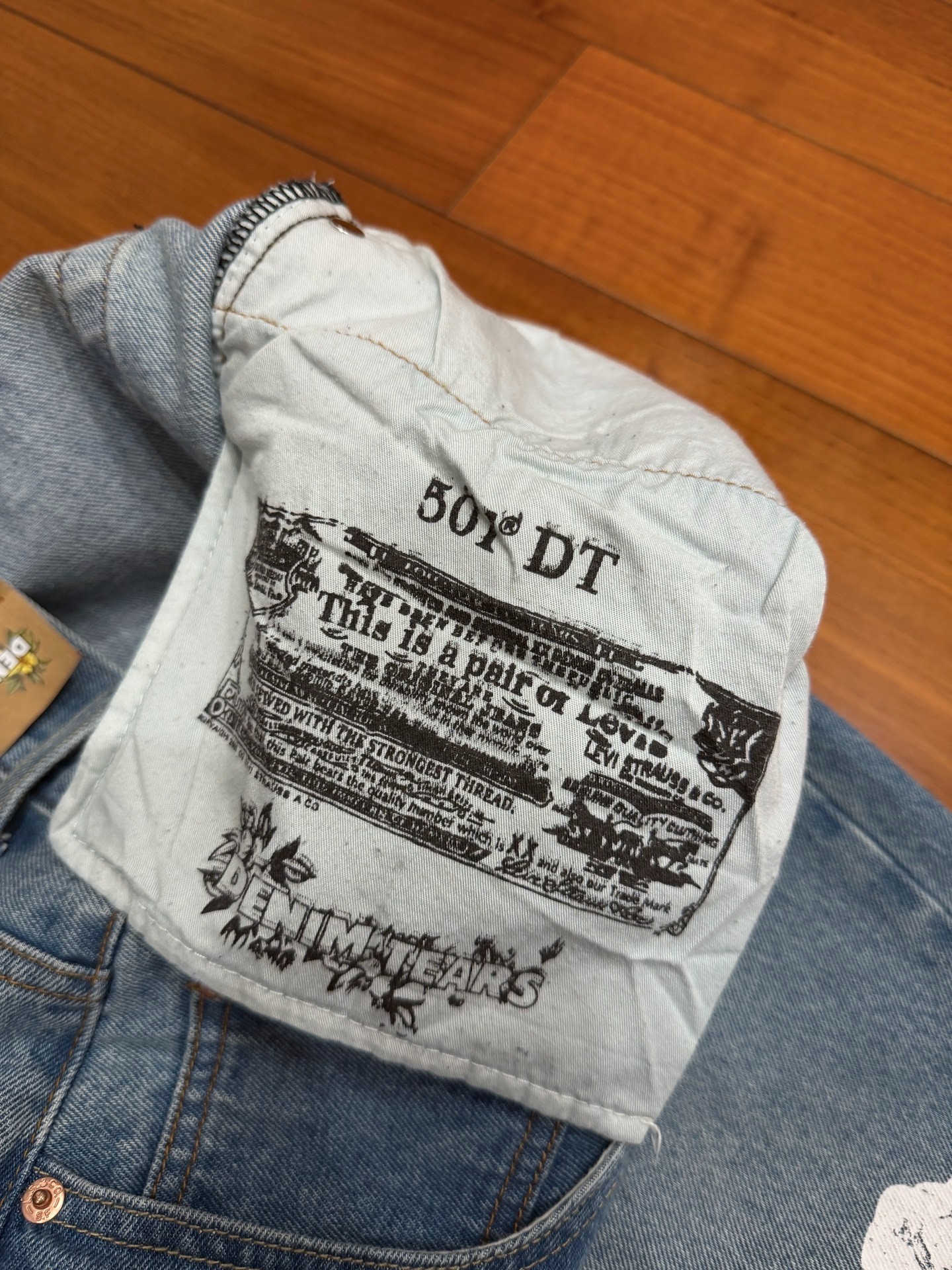 Levi's 5001 Printed Denim Jeans — back