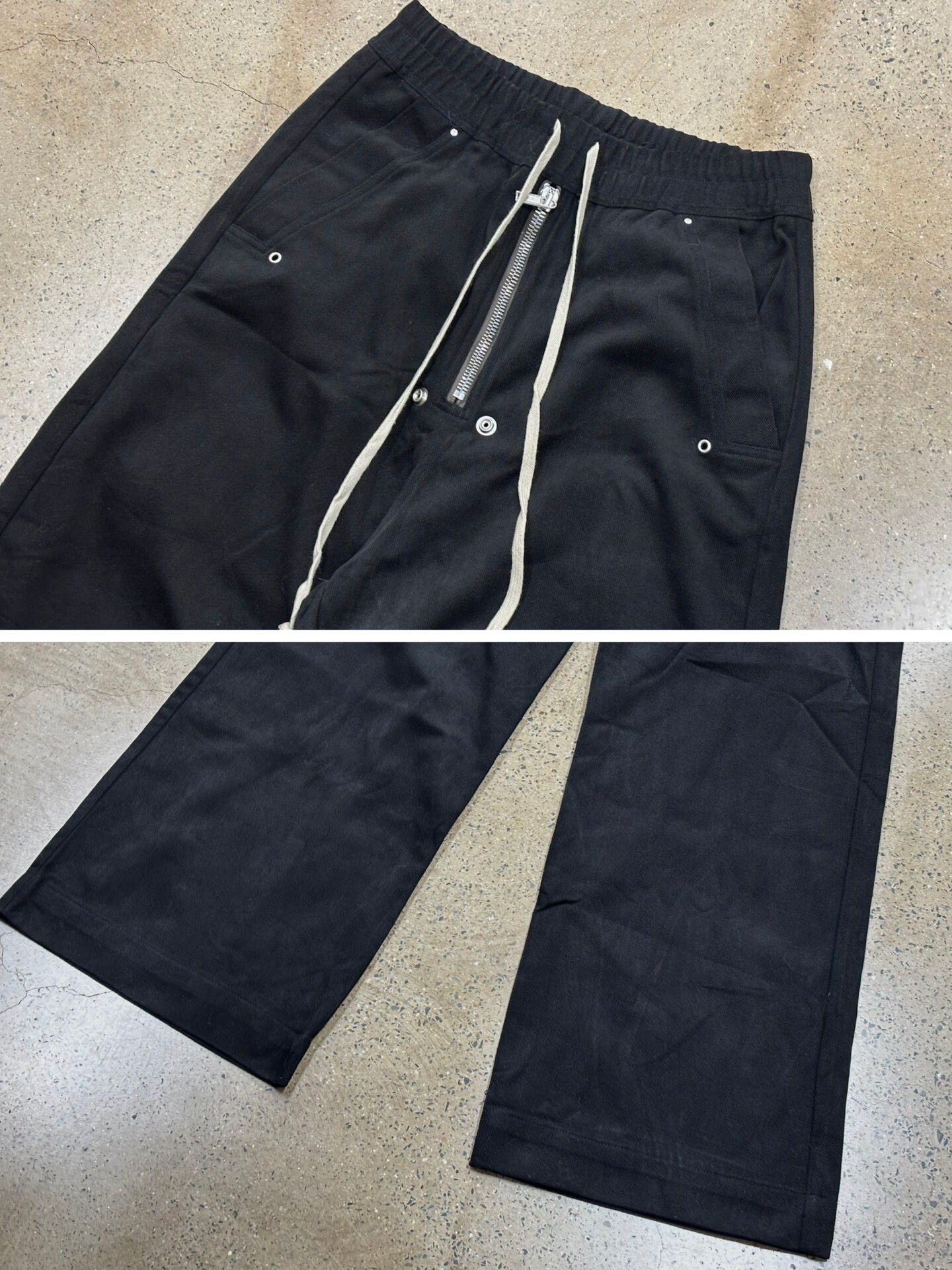 Rick Owens Geth Bela Wide Leg Trousers — label