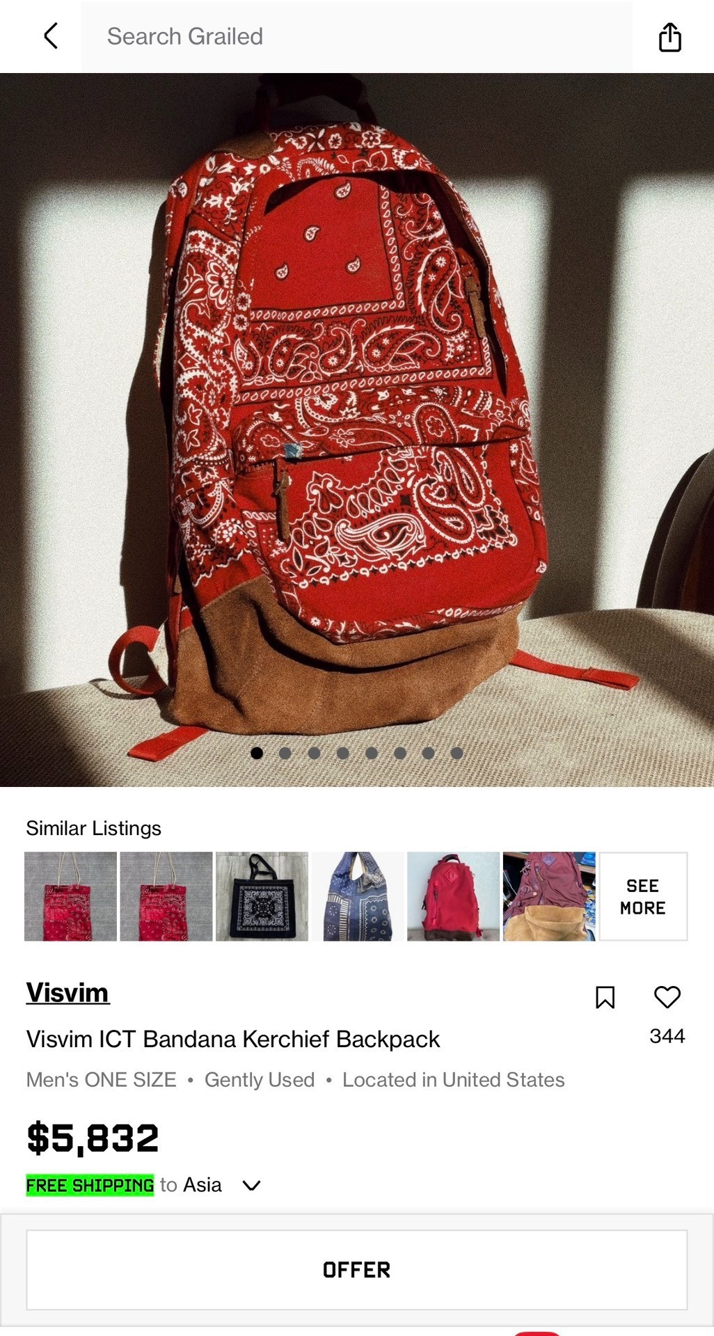 Visvim ICT Bandana 22L Backpack — detail