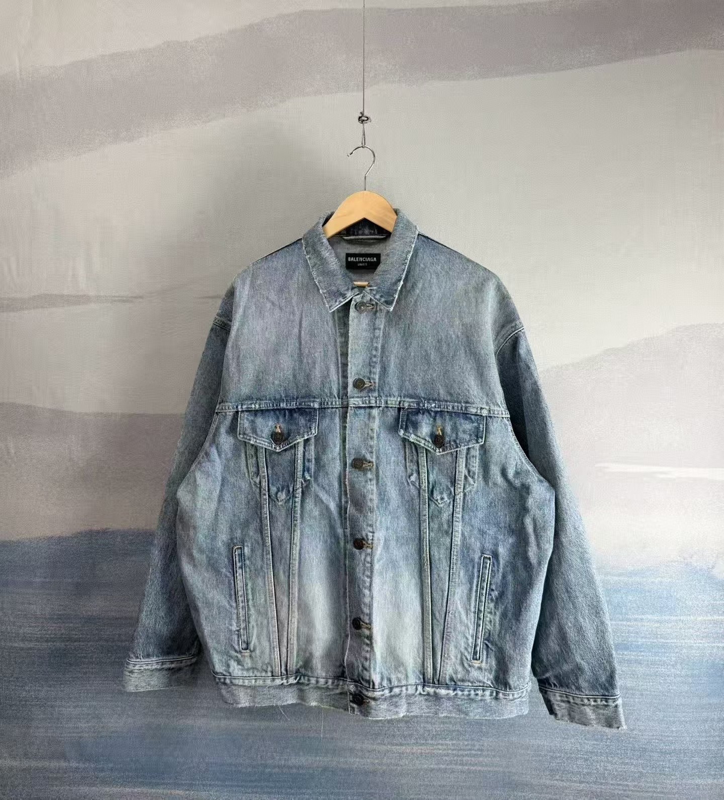 Balenciaga Light Blue Denim Jacket — front