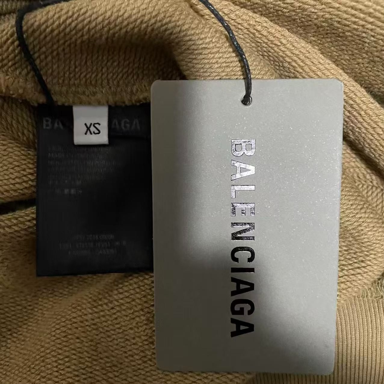 Balenciaga Beige Logo Hoodie — back