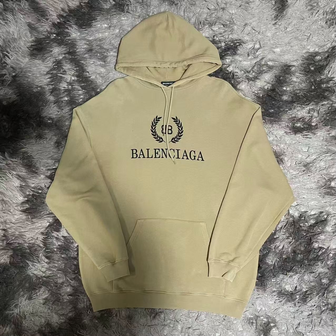 Balenciaga Beige Logo Hoodie