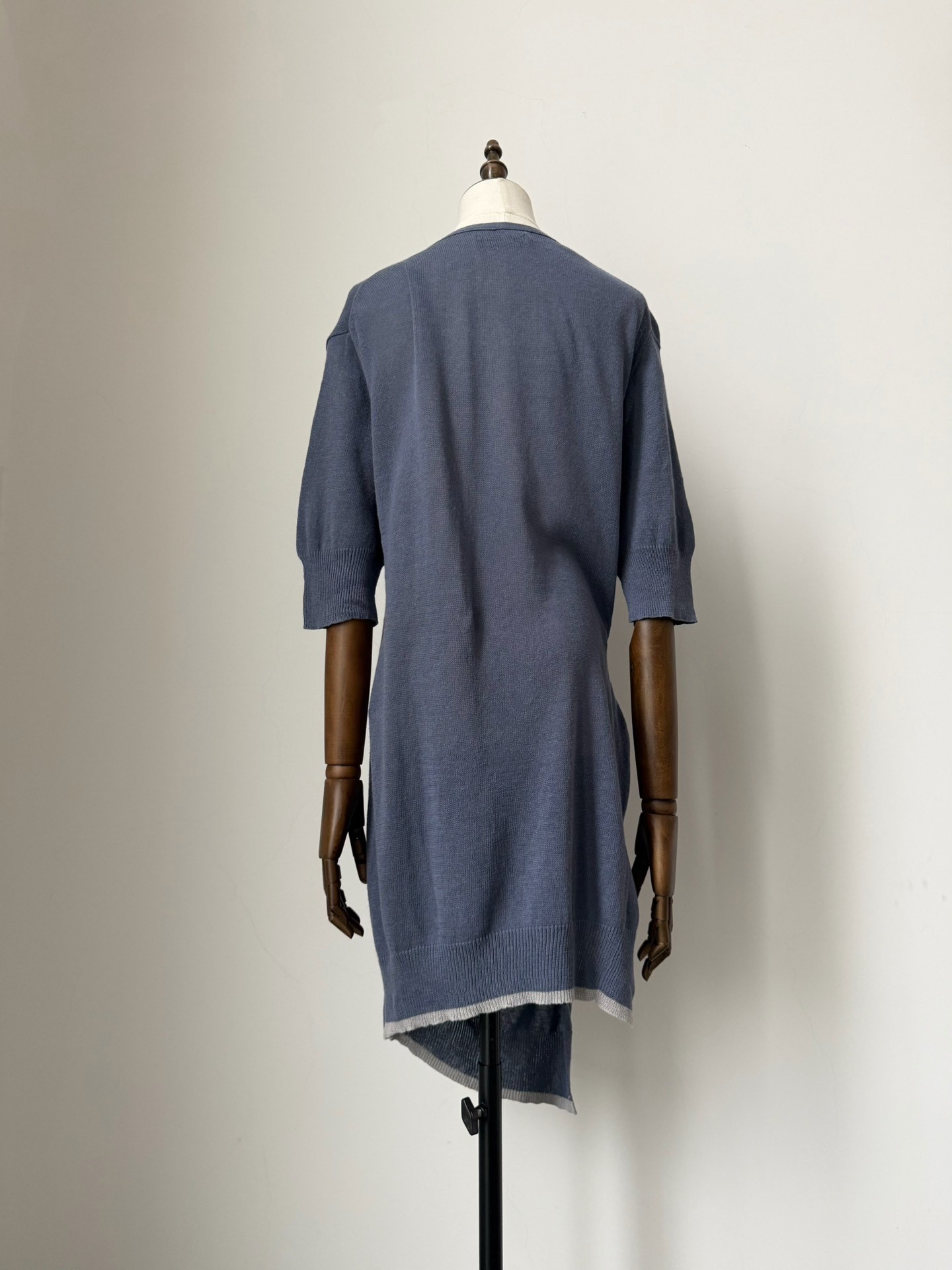 Y's 2004 Gray-Blue Knit Short Sleeve Top — label