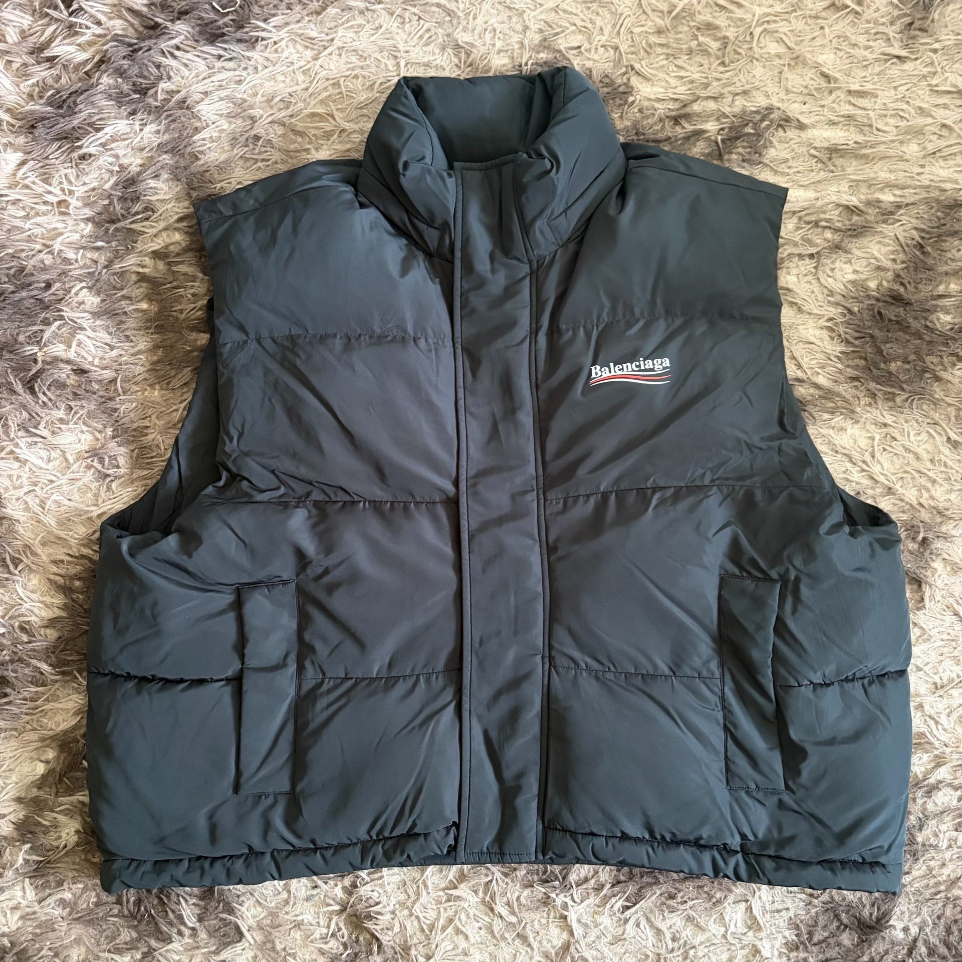 Balenciaga Cola Print Hooded Down Vest