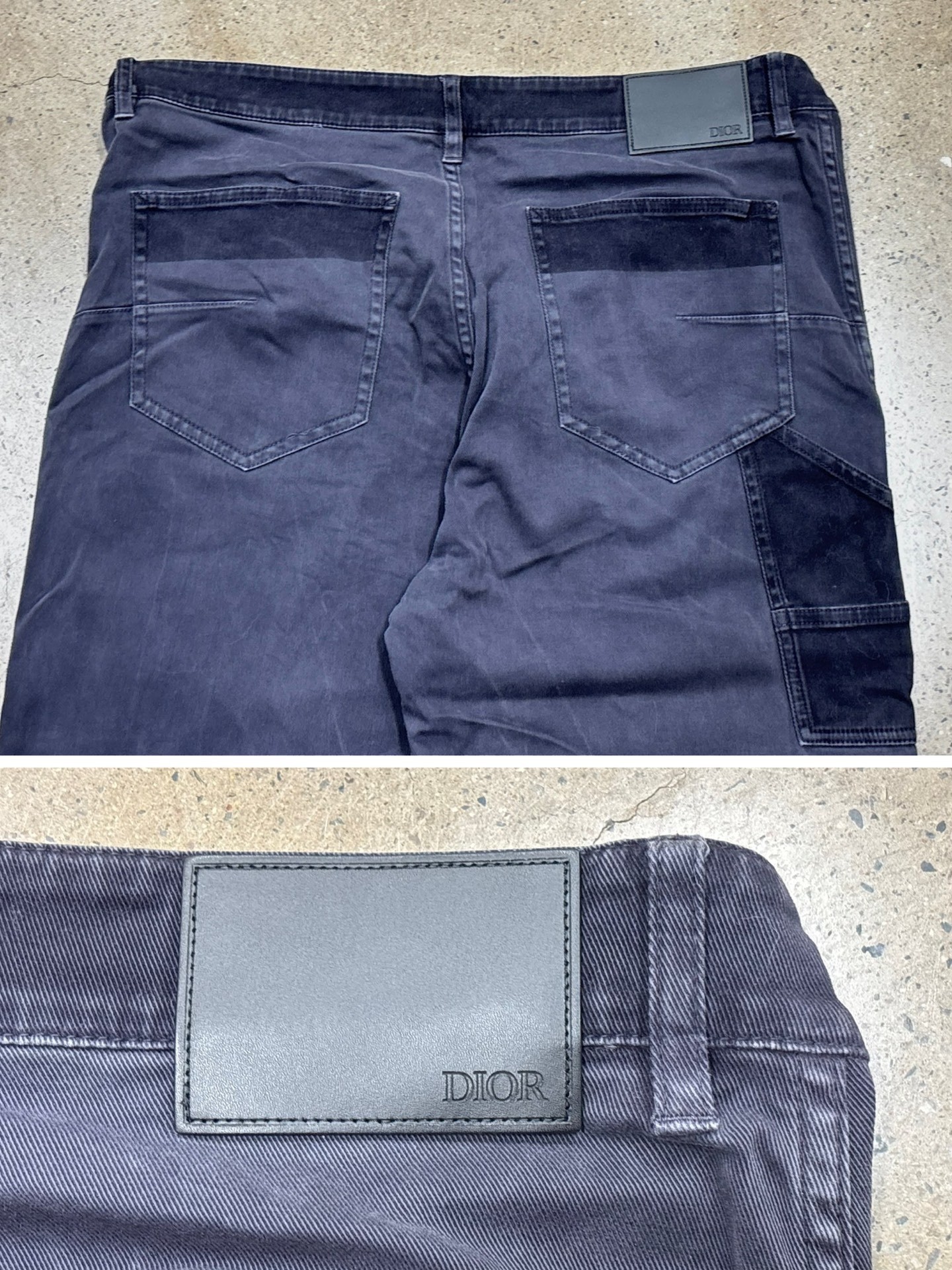 Dior Double Knee Work Pants — label