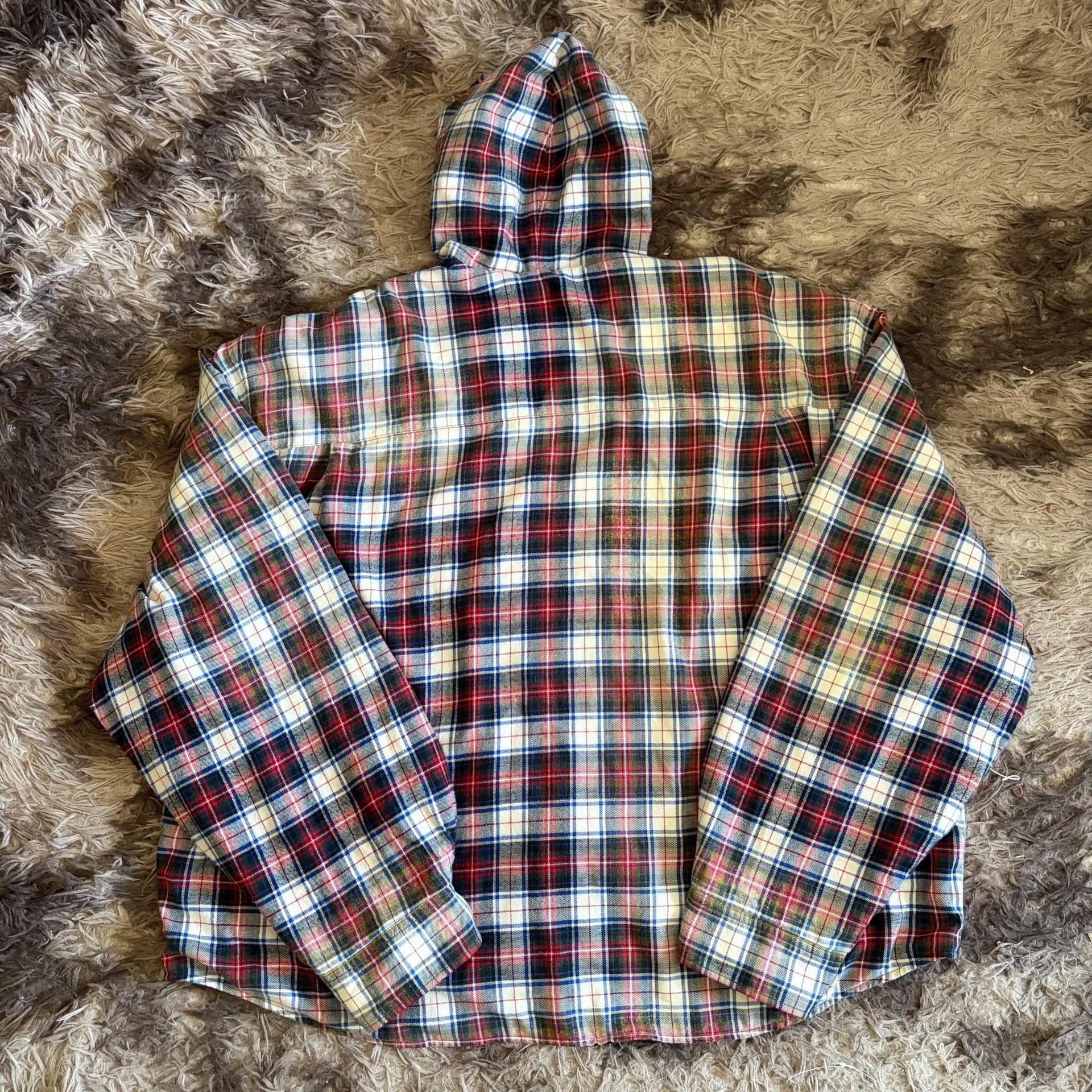 Balenciaga 23SS Flannel Hooded Jacket — front