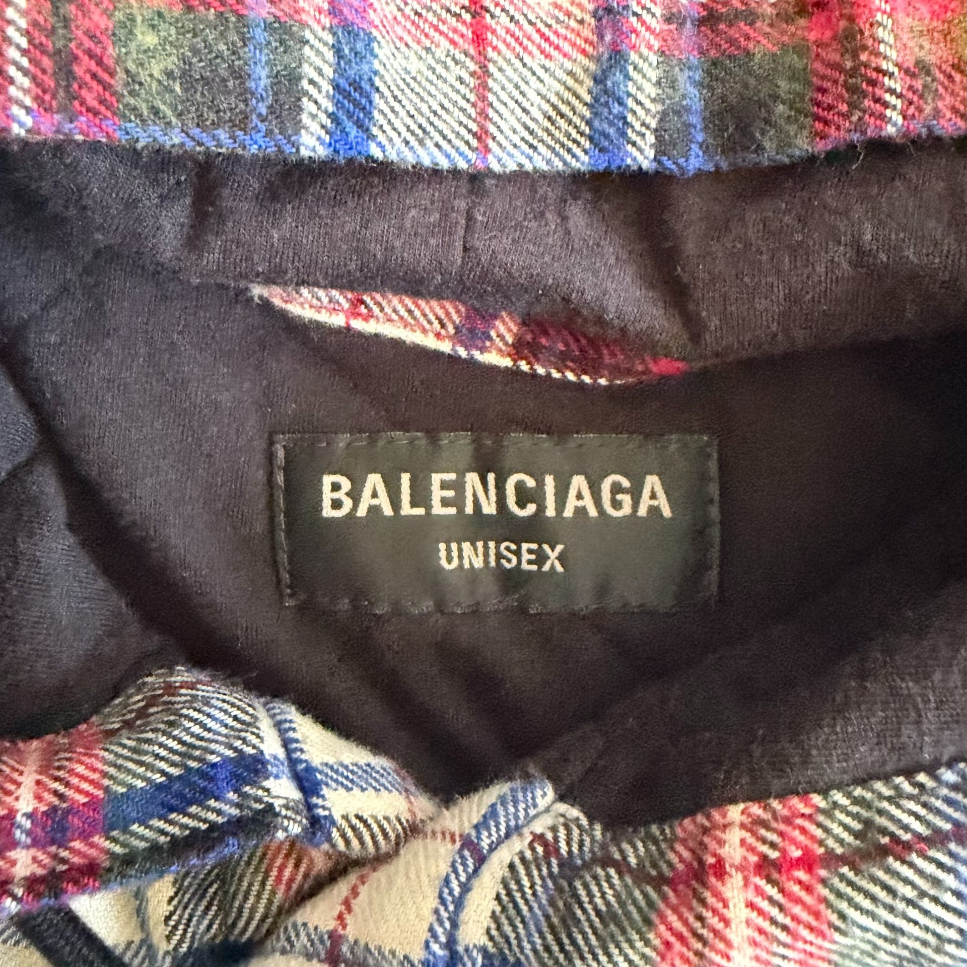 Balenciaga 23SS Flannel Hooded Jacket — detail