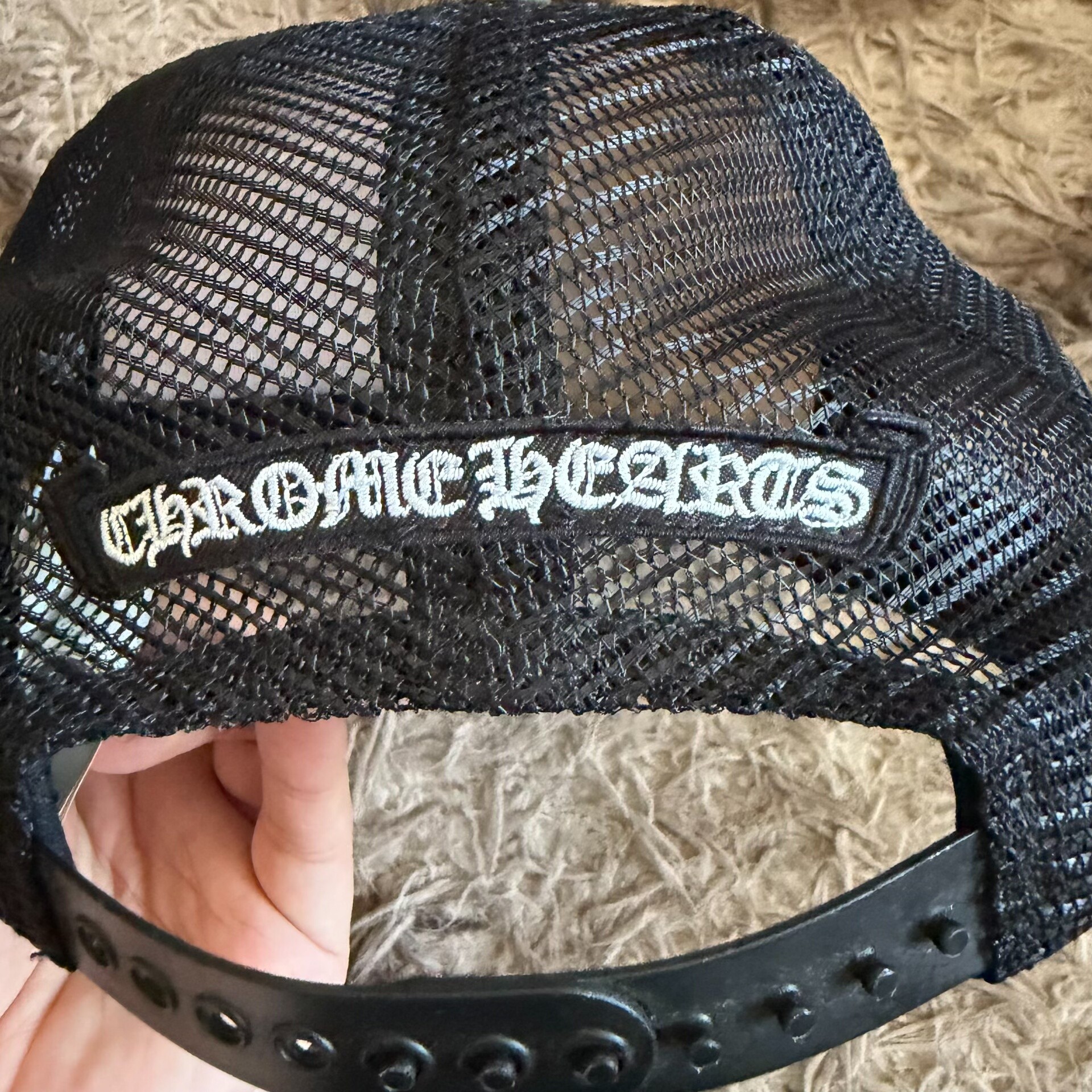 Chrome Hearts Camo Trucker Cap — detail