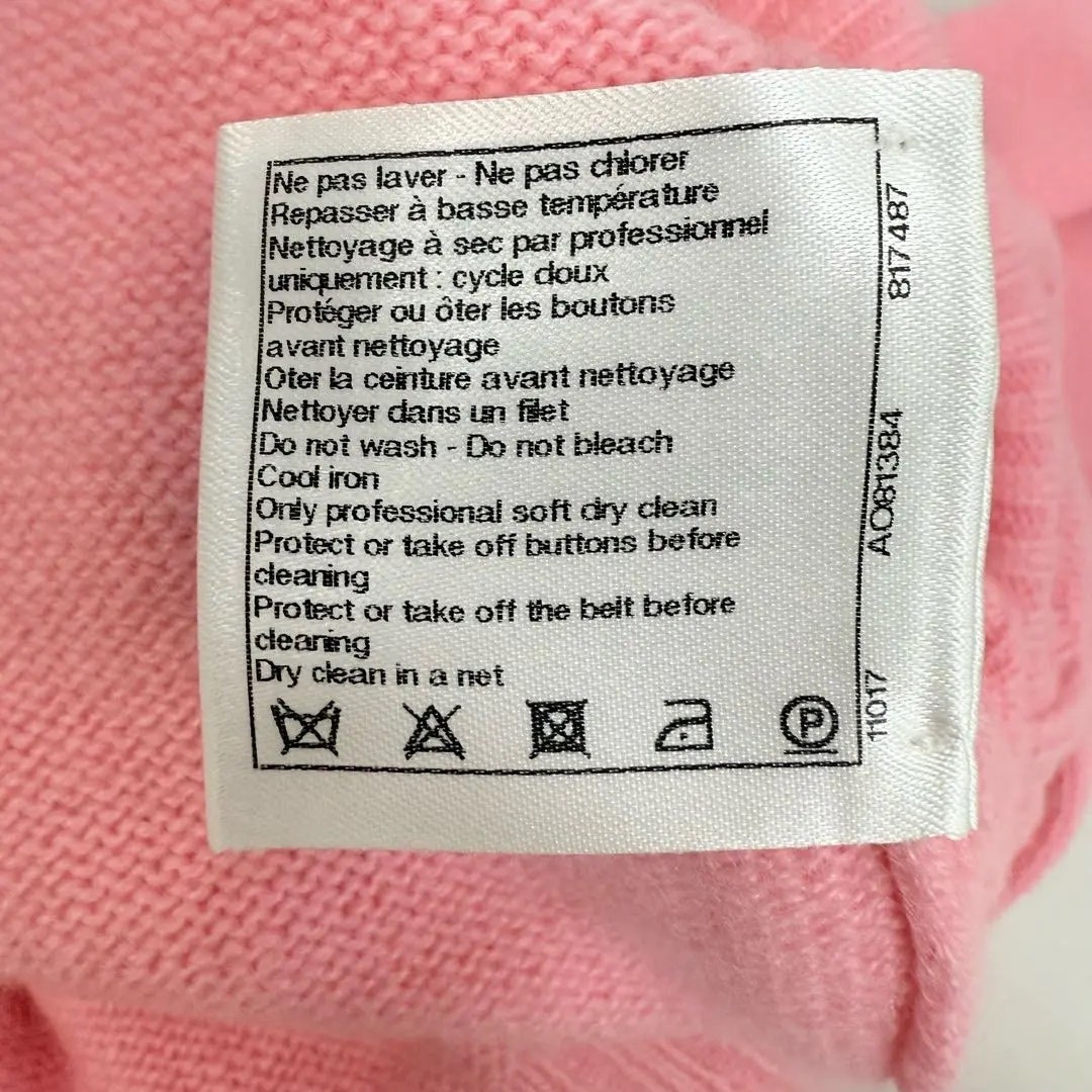 Chanel Pink Knitted Waist-Defined Dress — label