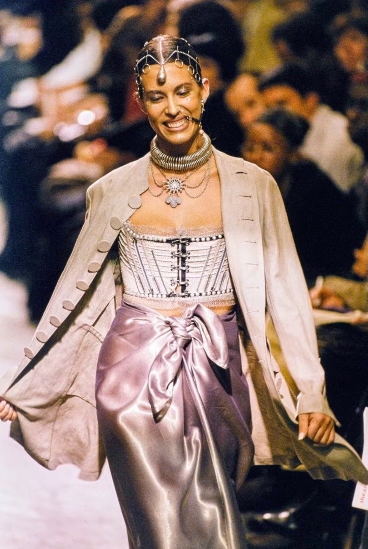 Jean Paul Gaultier 1994 Runway Linen Top — front