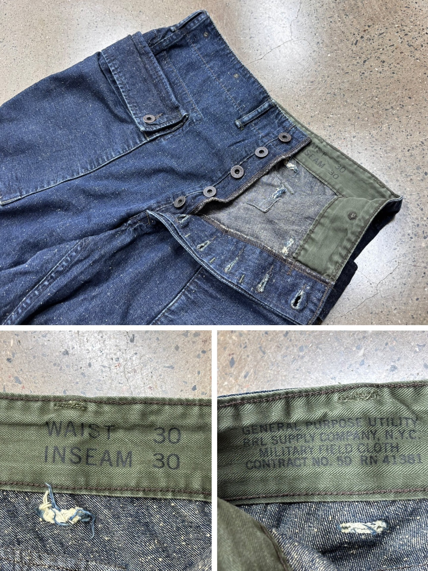 RRL Double RL P44 Denim Cargo Pants — label