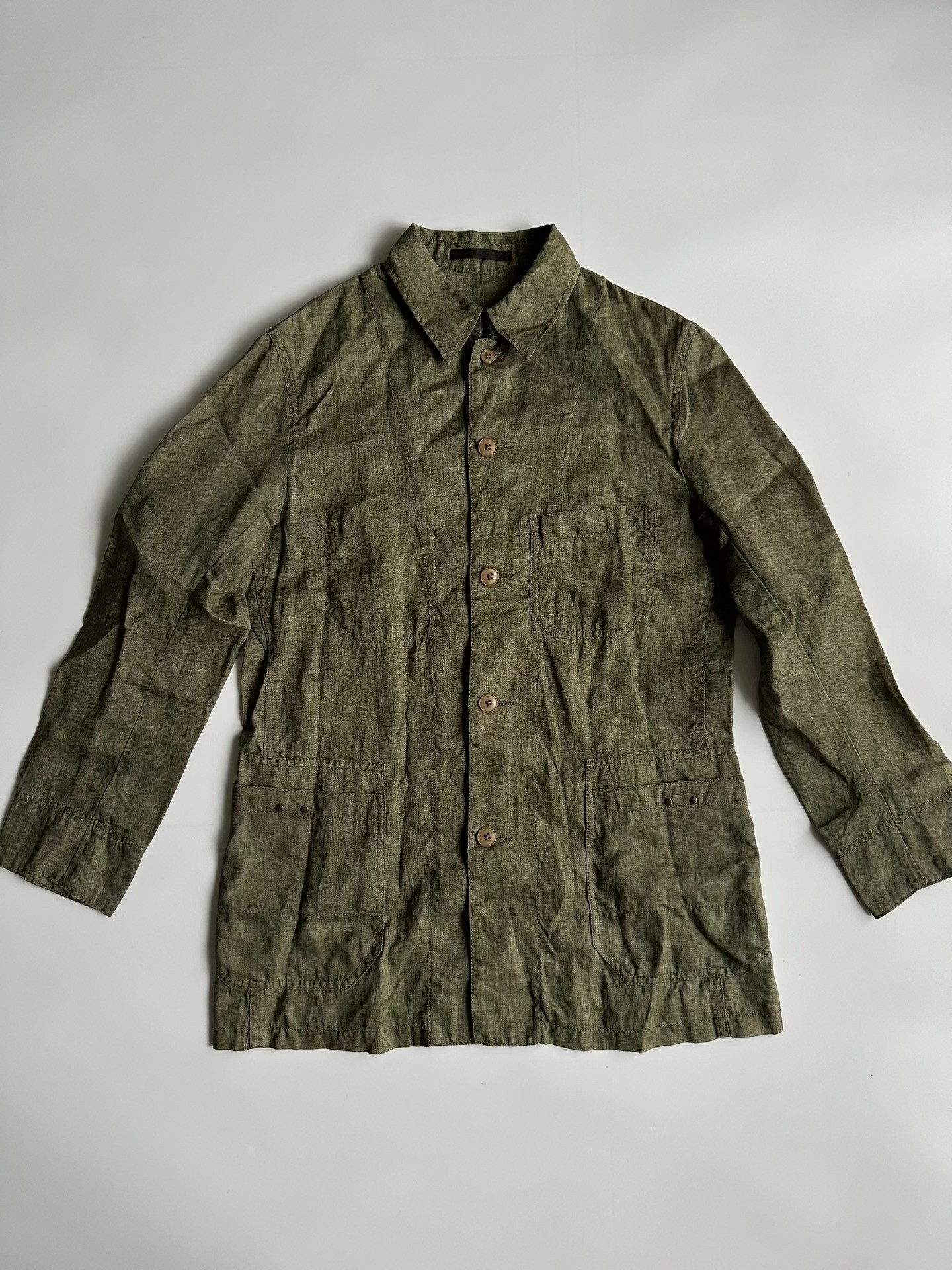 Y's Yohji Yamamoto Olive Green Jacket — front