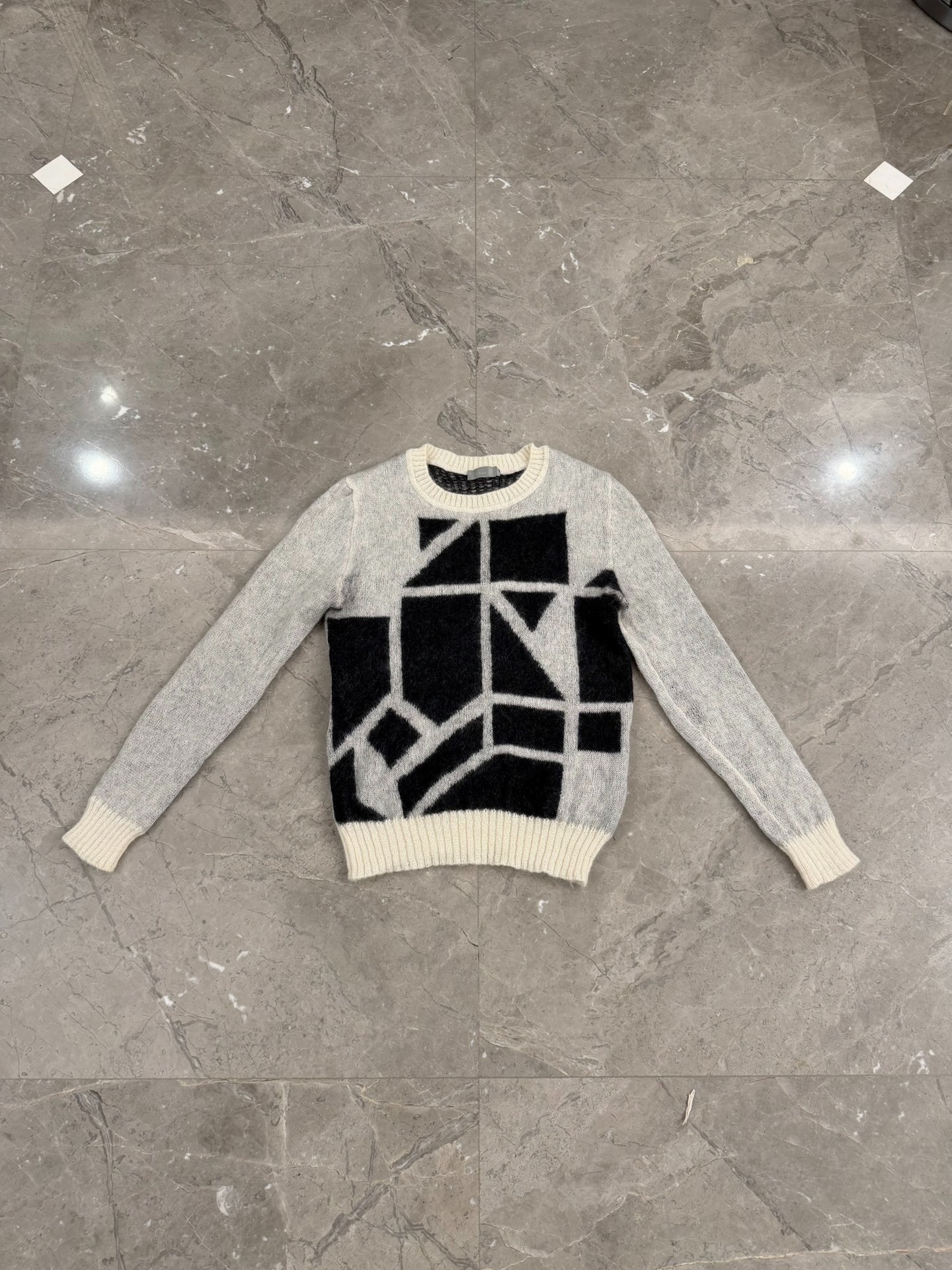 Dior Homme Gray Geometric Wool Sweater