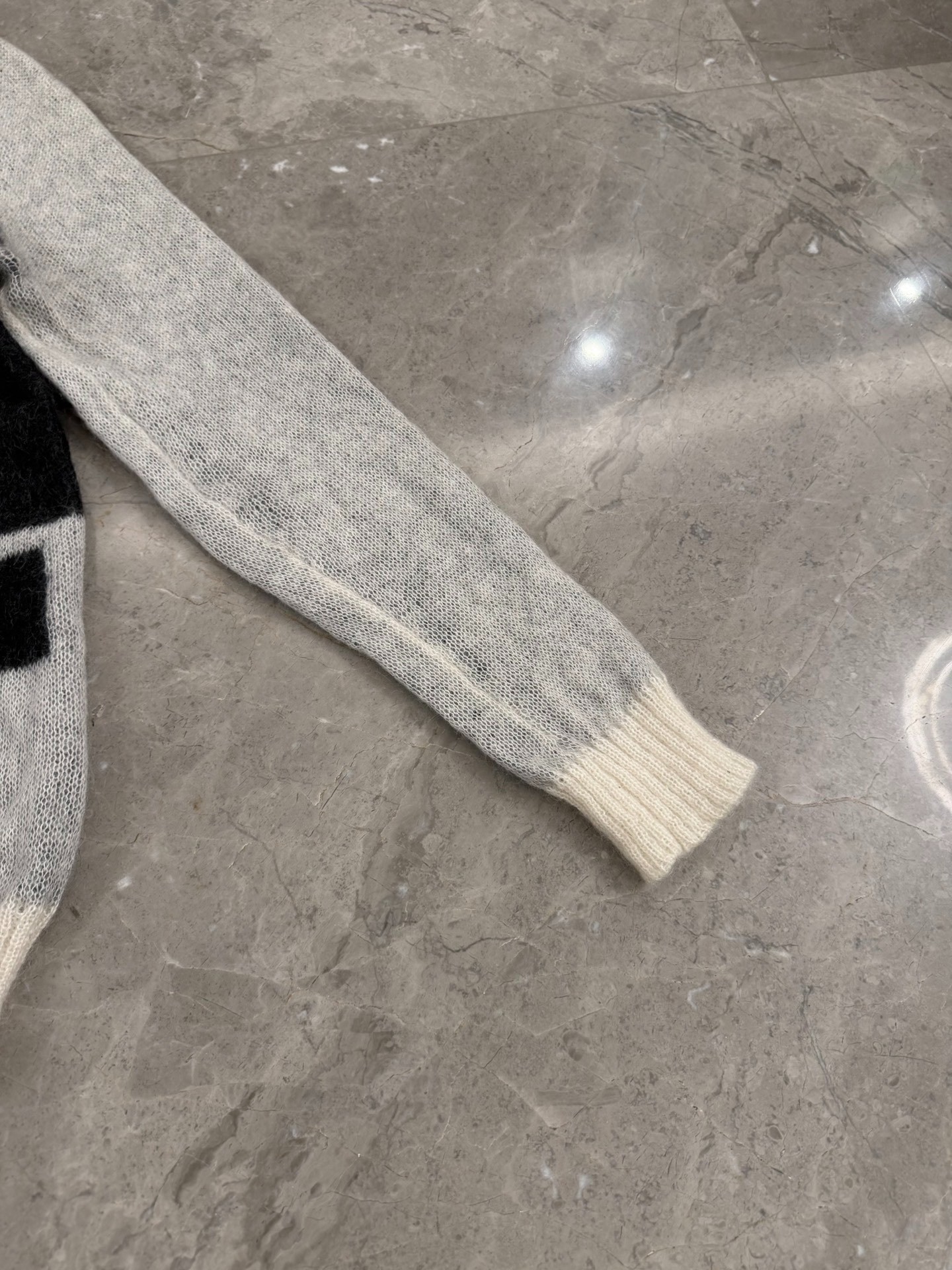 Dior Homme Gray Geometric Wool Sweater — detail