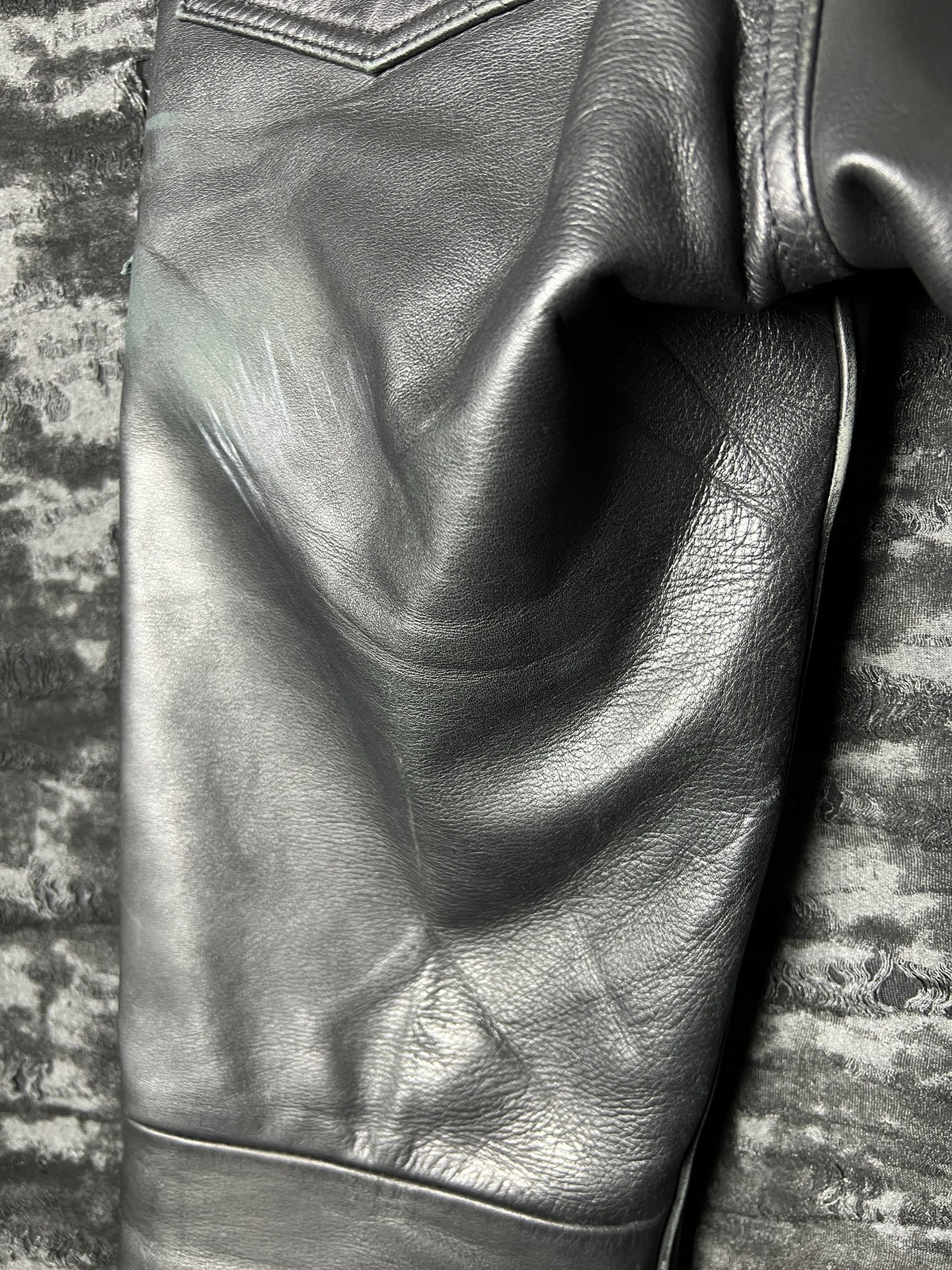 Vintage KADOYA Leather Flared Pants — detail
