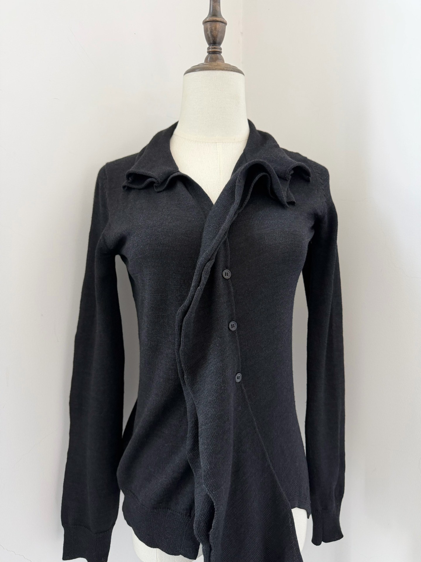 Yohji Yamamoto Noir Collared Knit Top — front