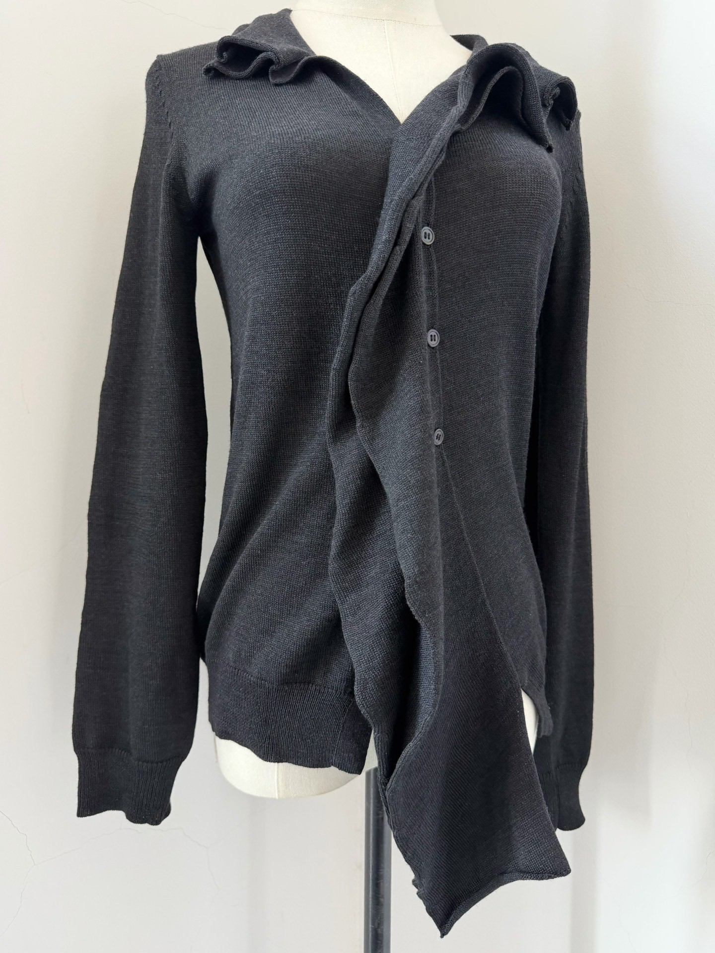 Yohji Yamamoto Noir Collared Knit Top — label