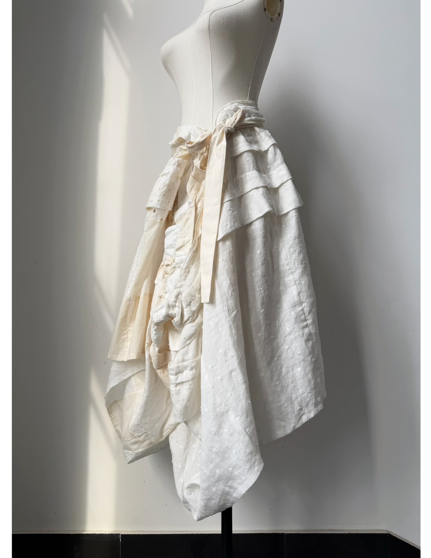 Comme des Garçons TAO Patchwork Asymmetrical Skirt — back
