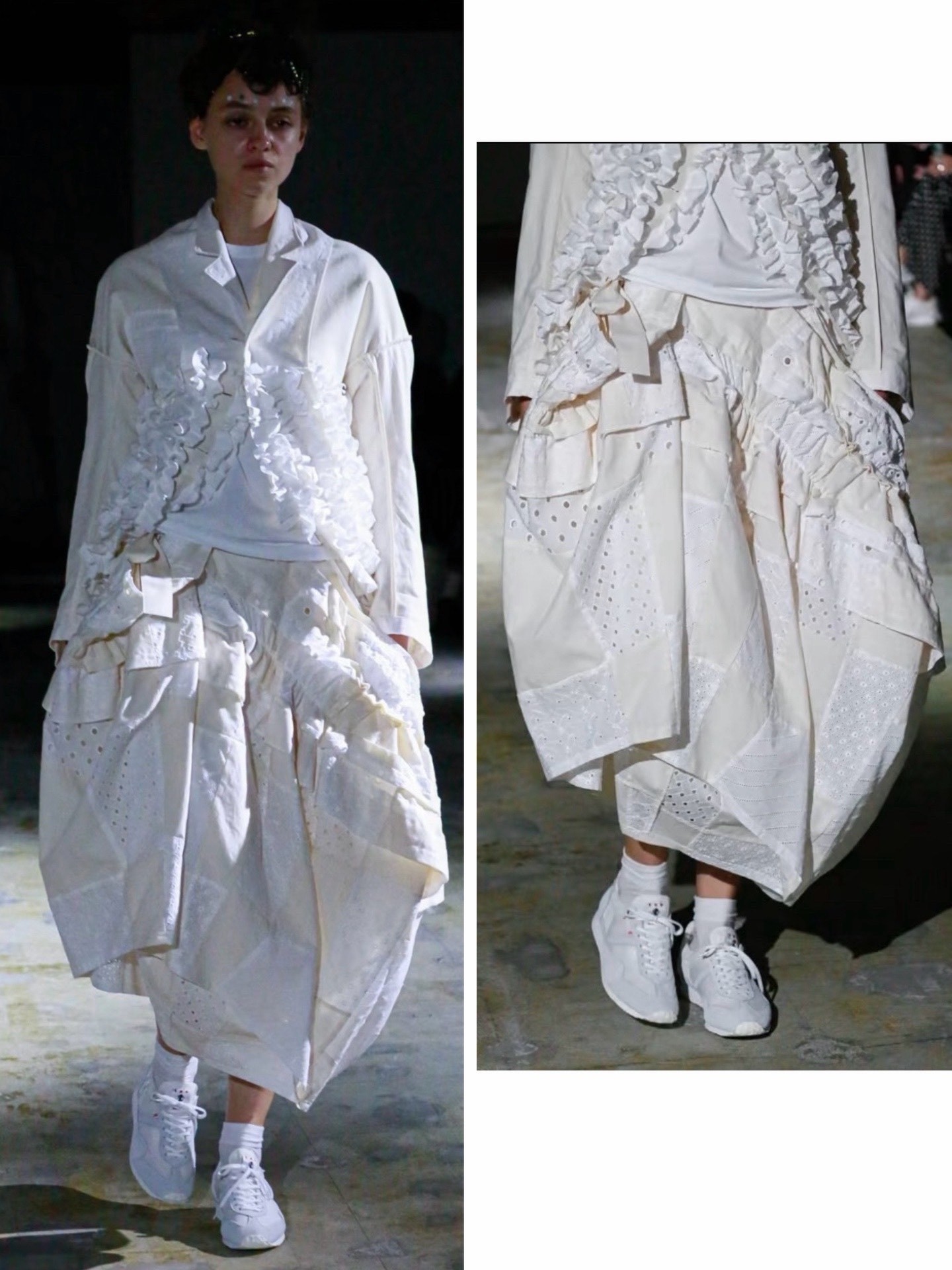 Comme des Garçons TAO Patchwork Asymmetrical Skirt — front