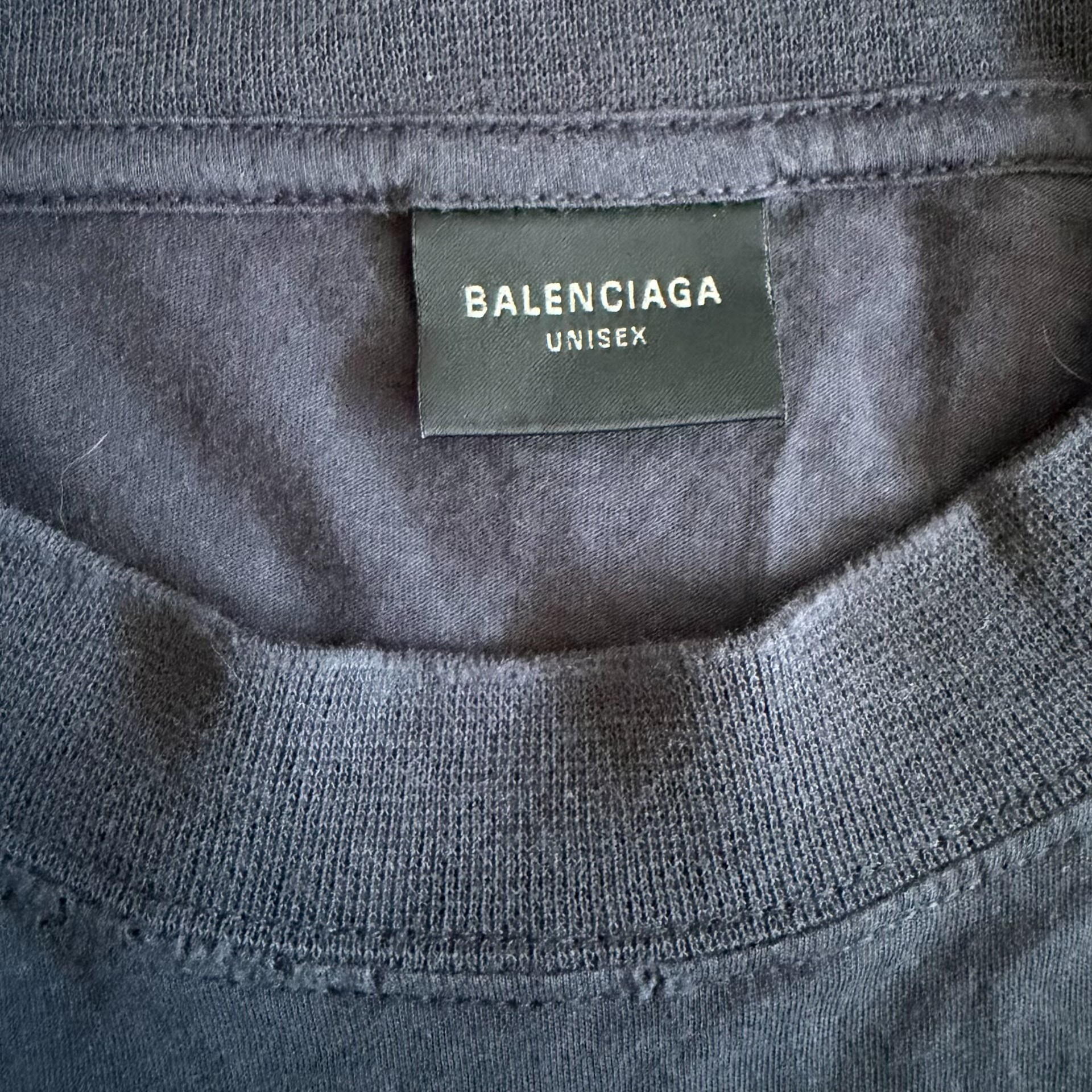 Balenciaga Dark Gray Graphic Short Tee — detail