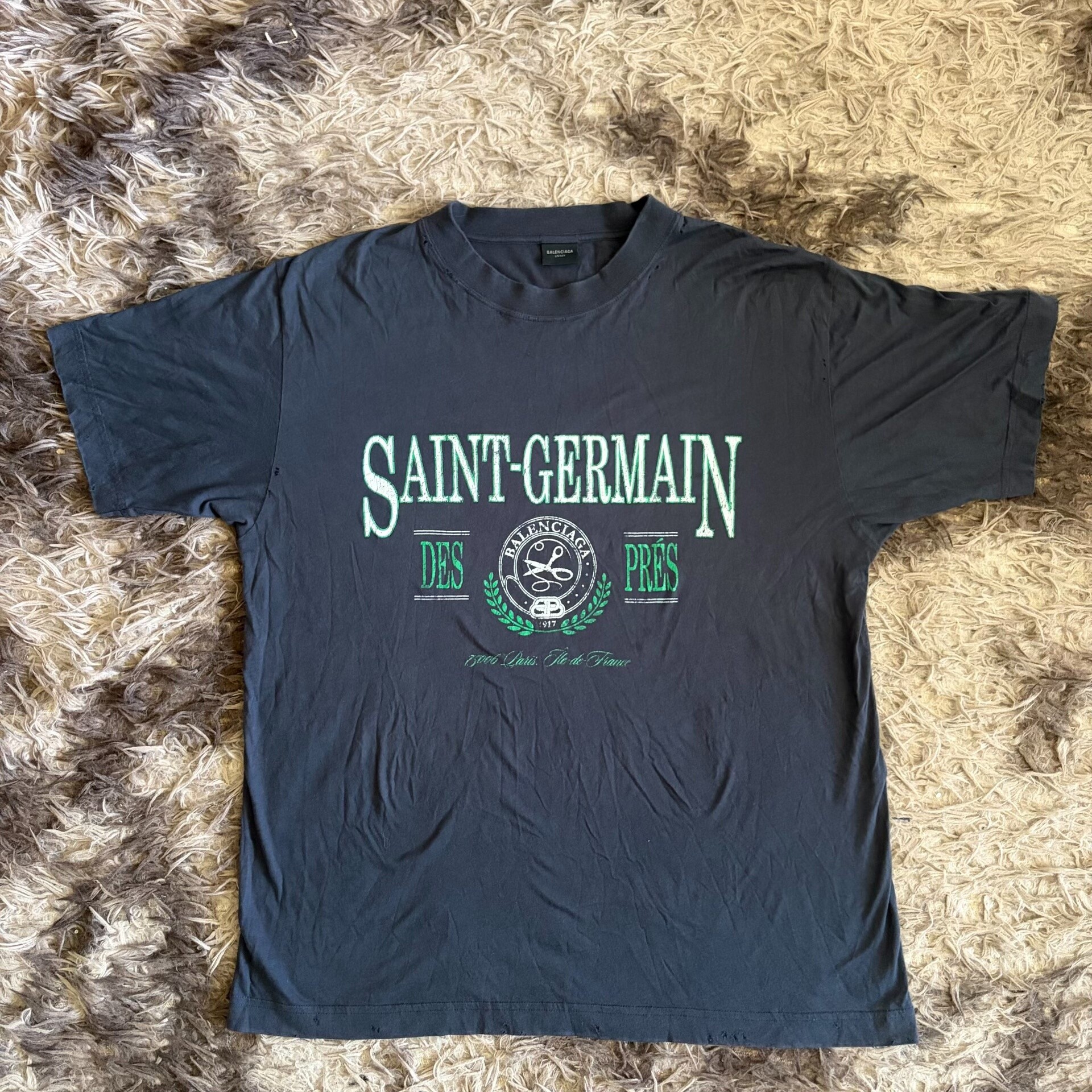 Balenciaga Dark Gray Graphic Short Tee