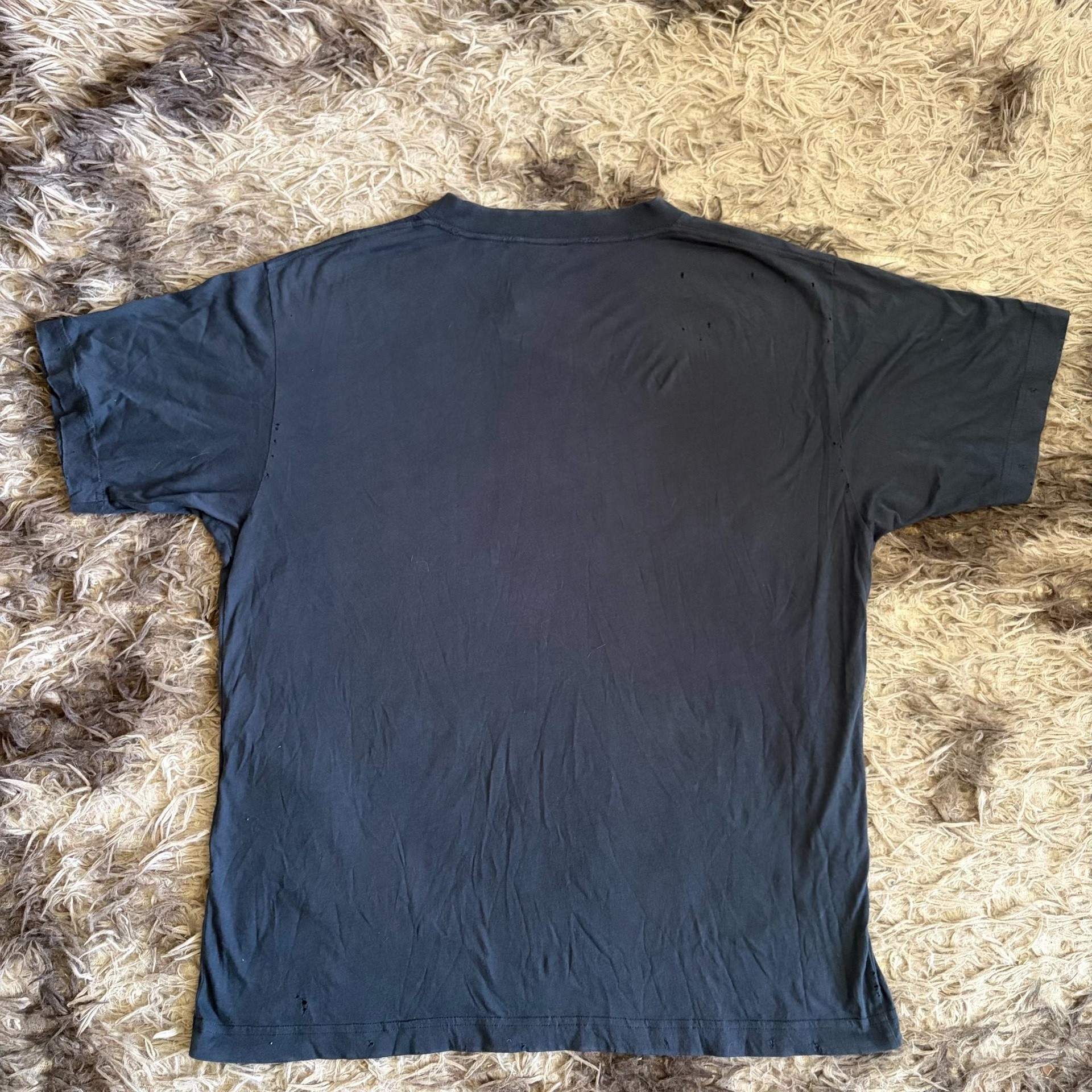 Balenciaga Dark Gray Graphic Short Tee — front