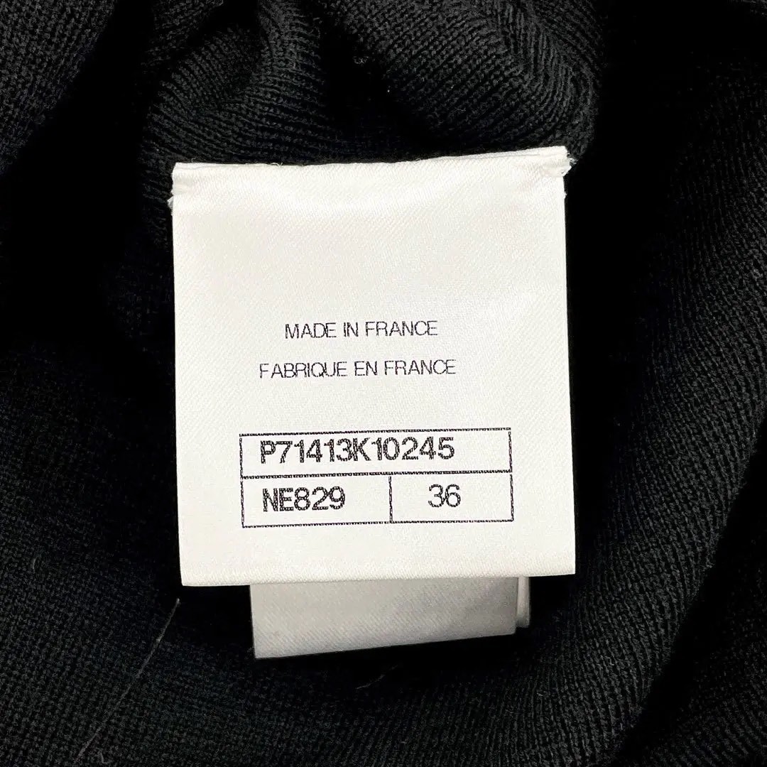 Chanel Black Knit Belted Shirt Dress — label