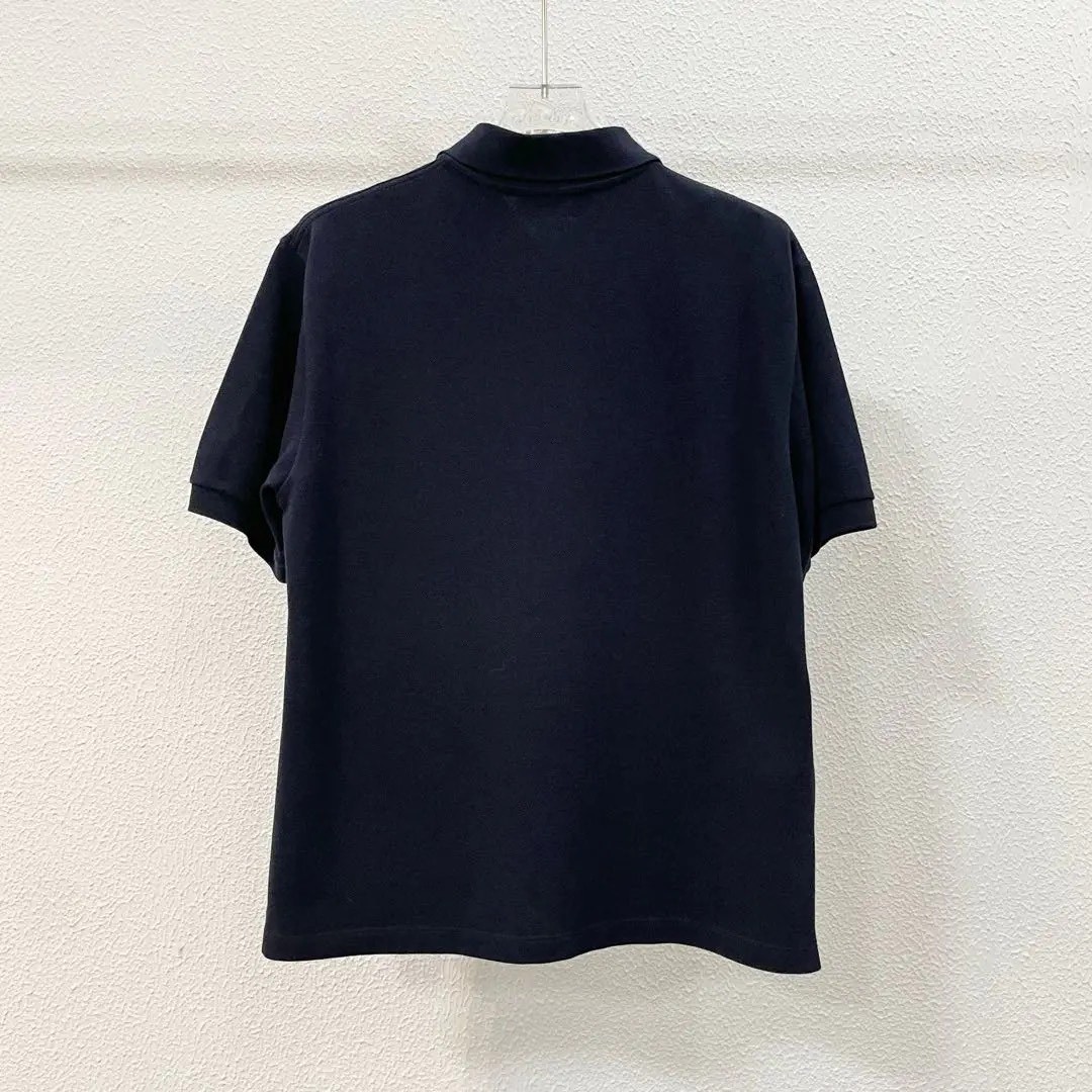 Miu Miu Navy Cotton Piqué Polo Shirt — detail