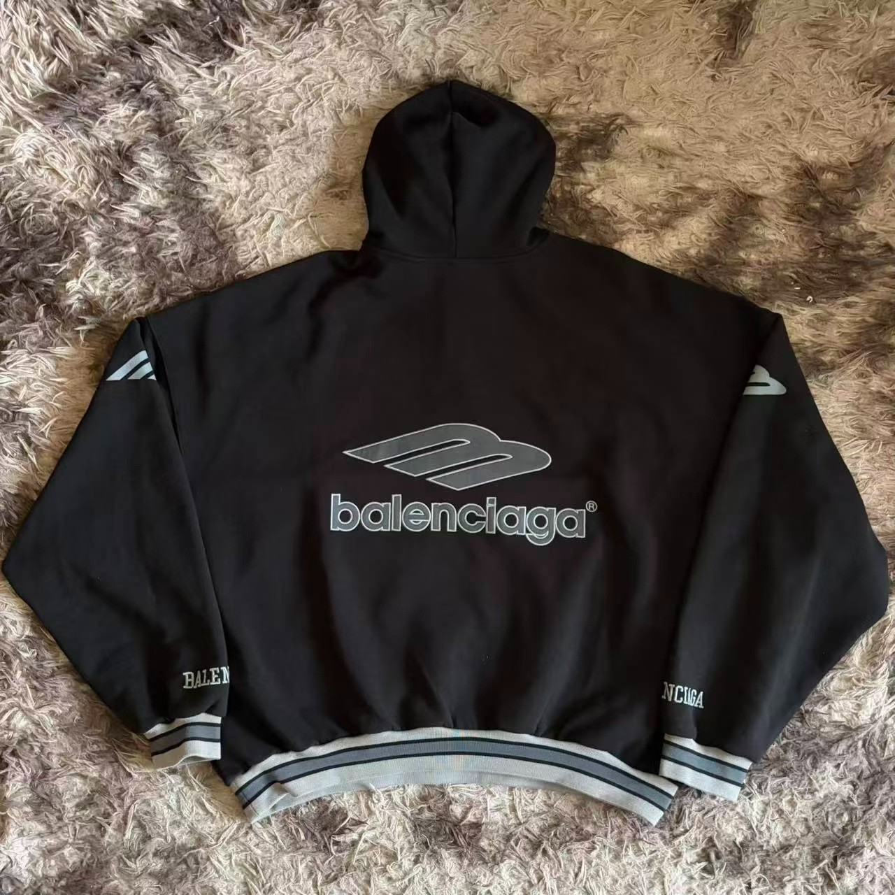 Balenciaga 26SS Black Soccer Hoodie — front