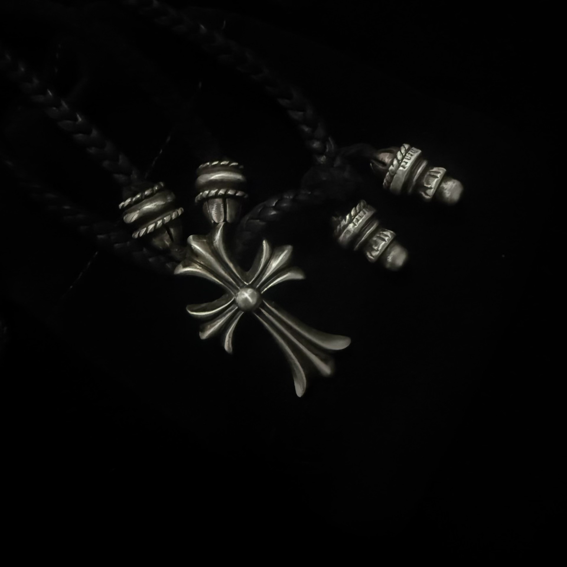 Chrome Hearts Cross Pendant with Cord — detail