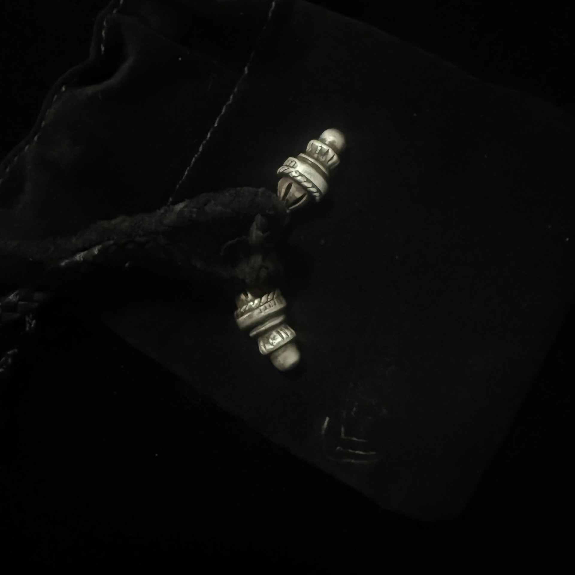 Chrome Hearts Cross Pendant with Cord — back