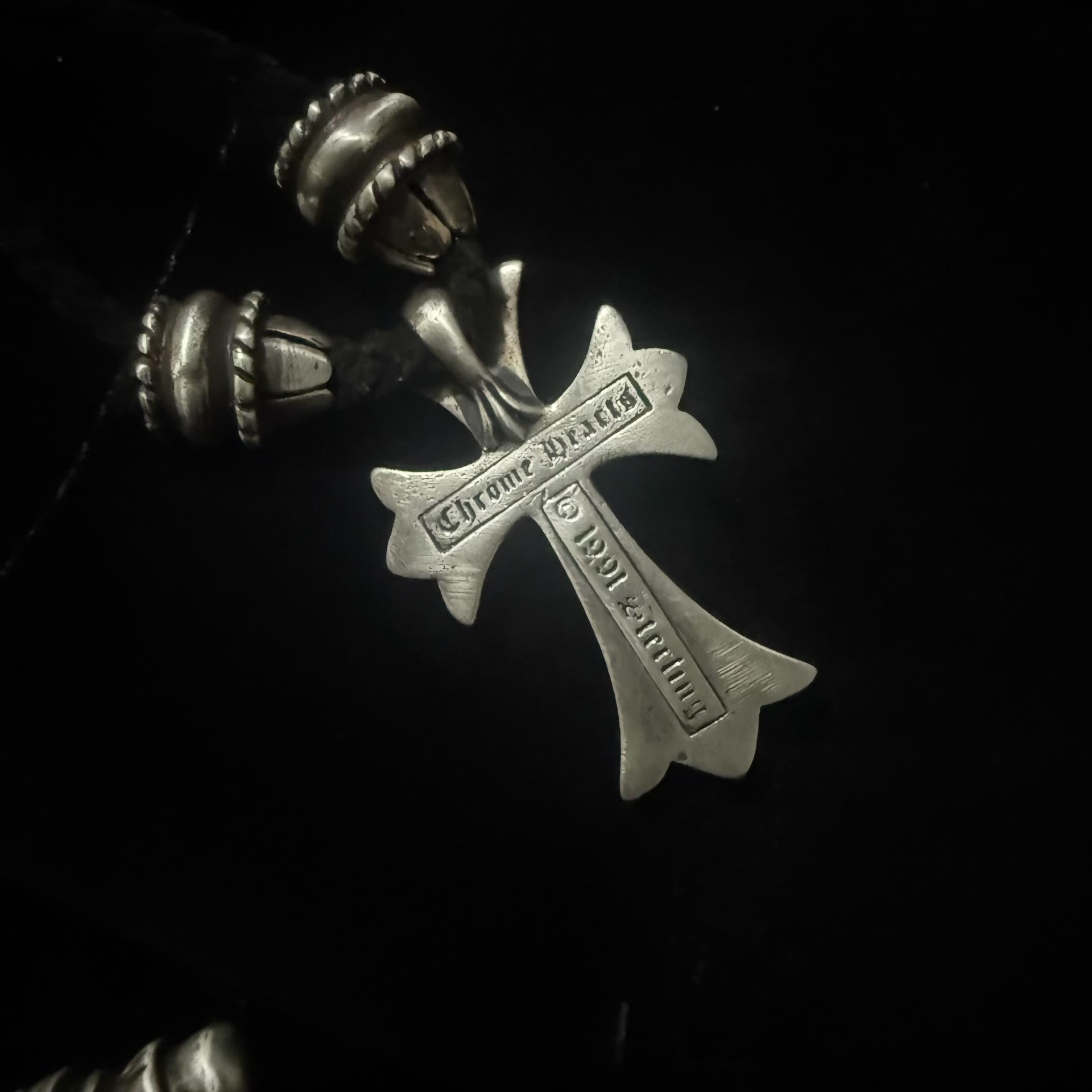 Chrome Hearts Cross Pendant with Cord — front