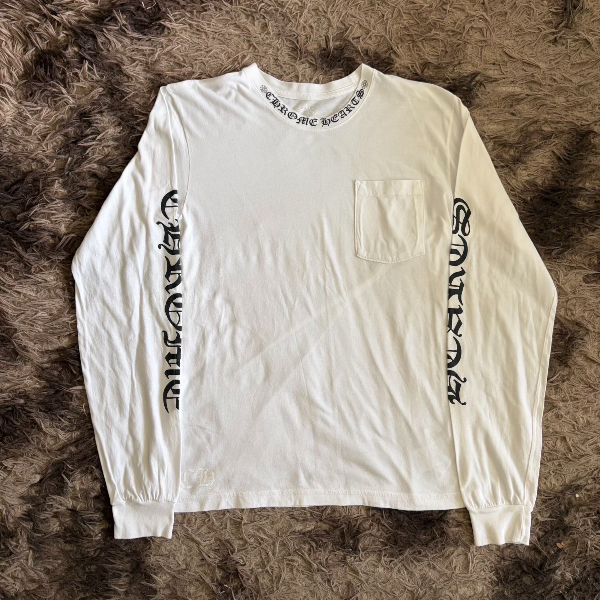 Chrome Hearts Printed White Long Sleeve Top
