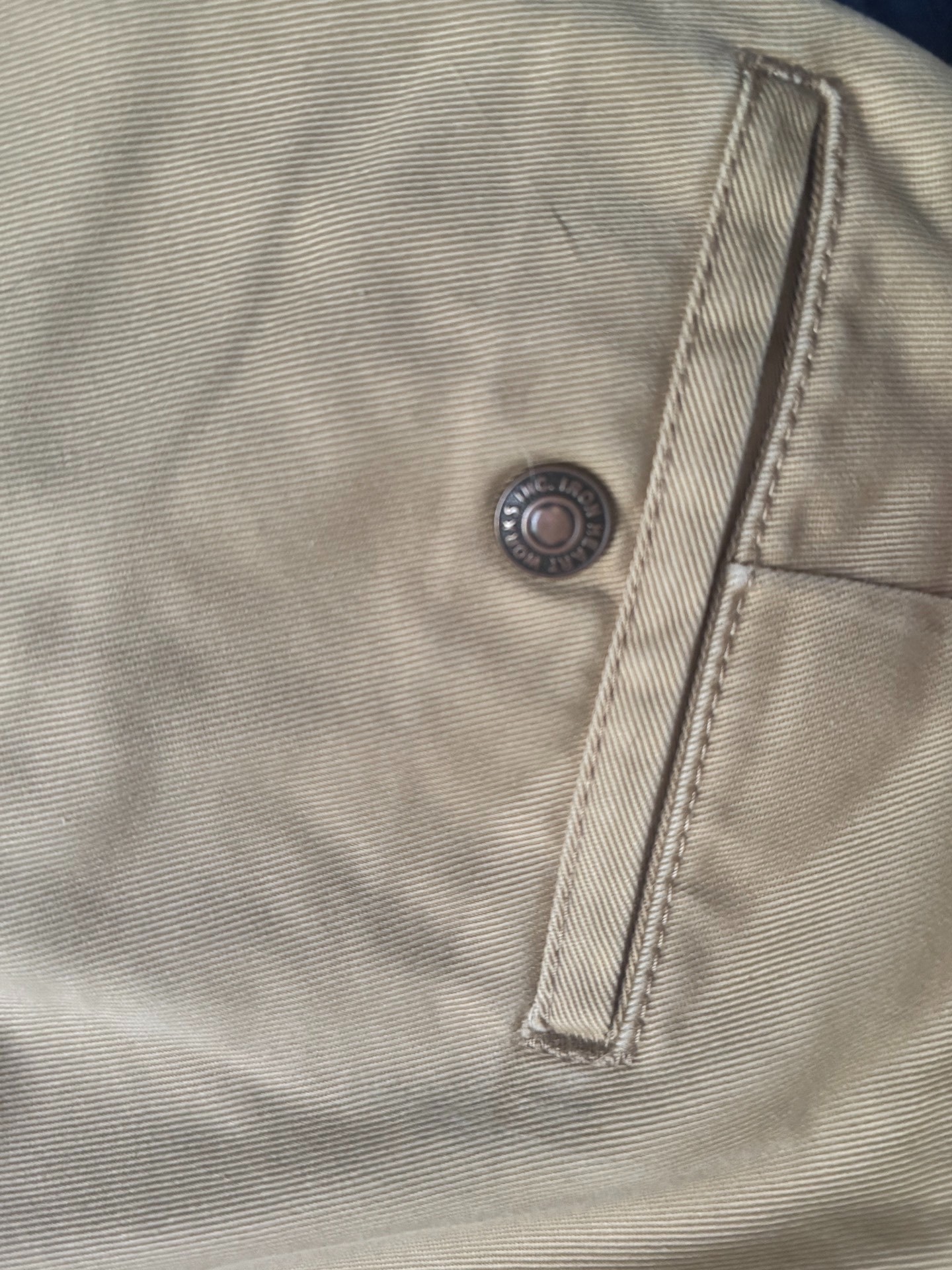 Iron Heart Beige Twill Casual Pants — detail