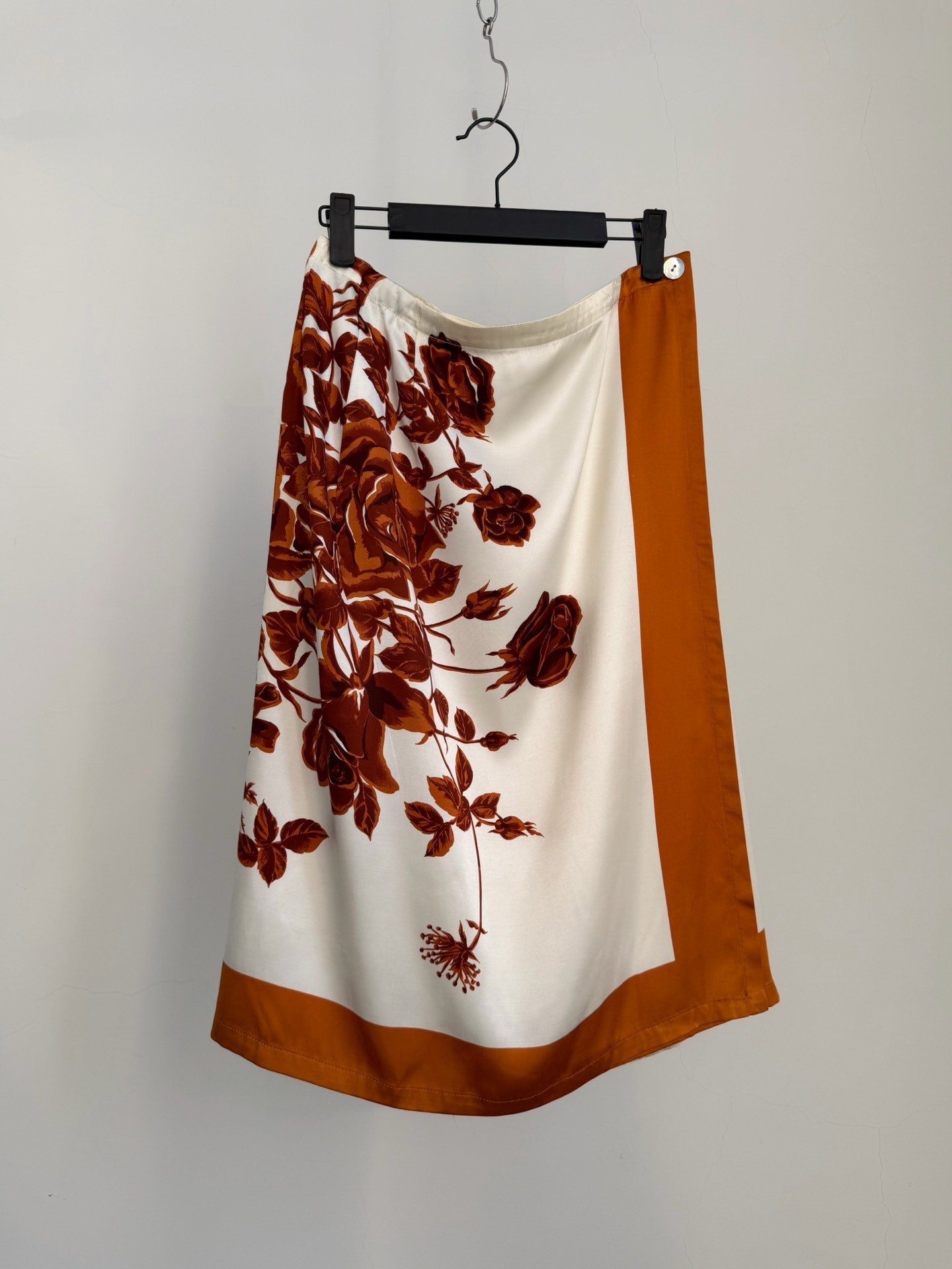 Dries Van Noten 1995 Rose Satin Skirt