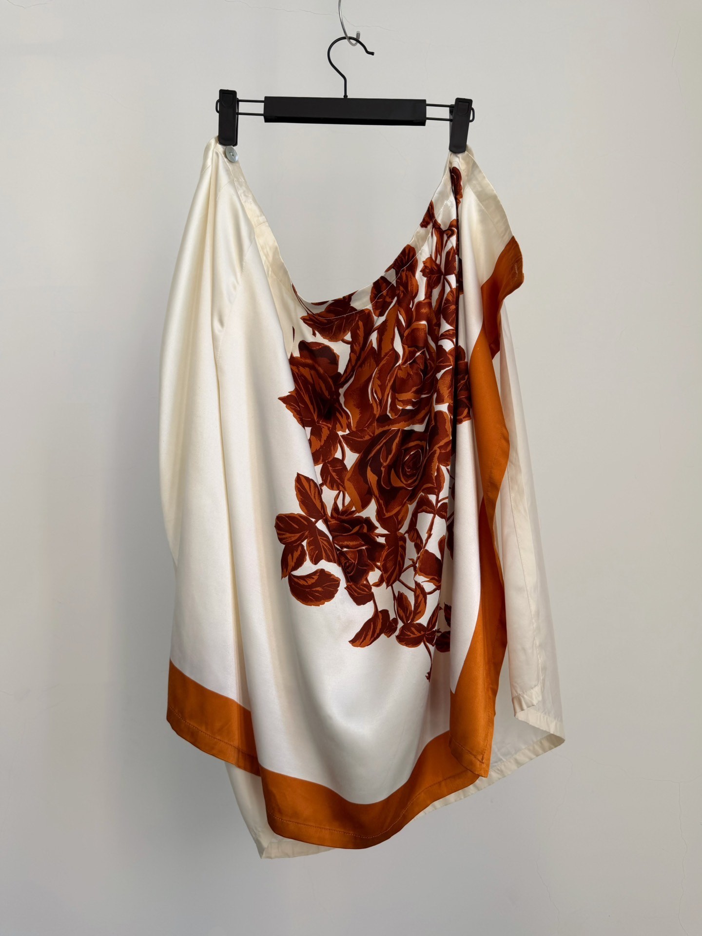 Dries Van Noten 1995 Rose Satin Skirt — label