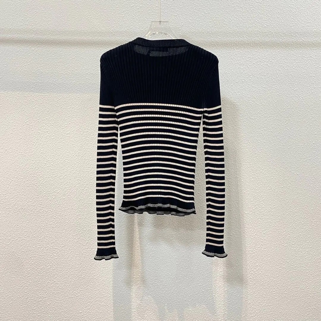Dior Striped Star Logo Knit Sweater — detail